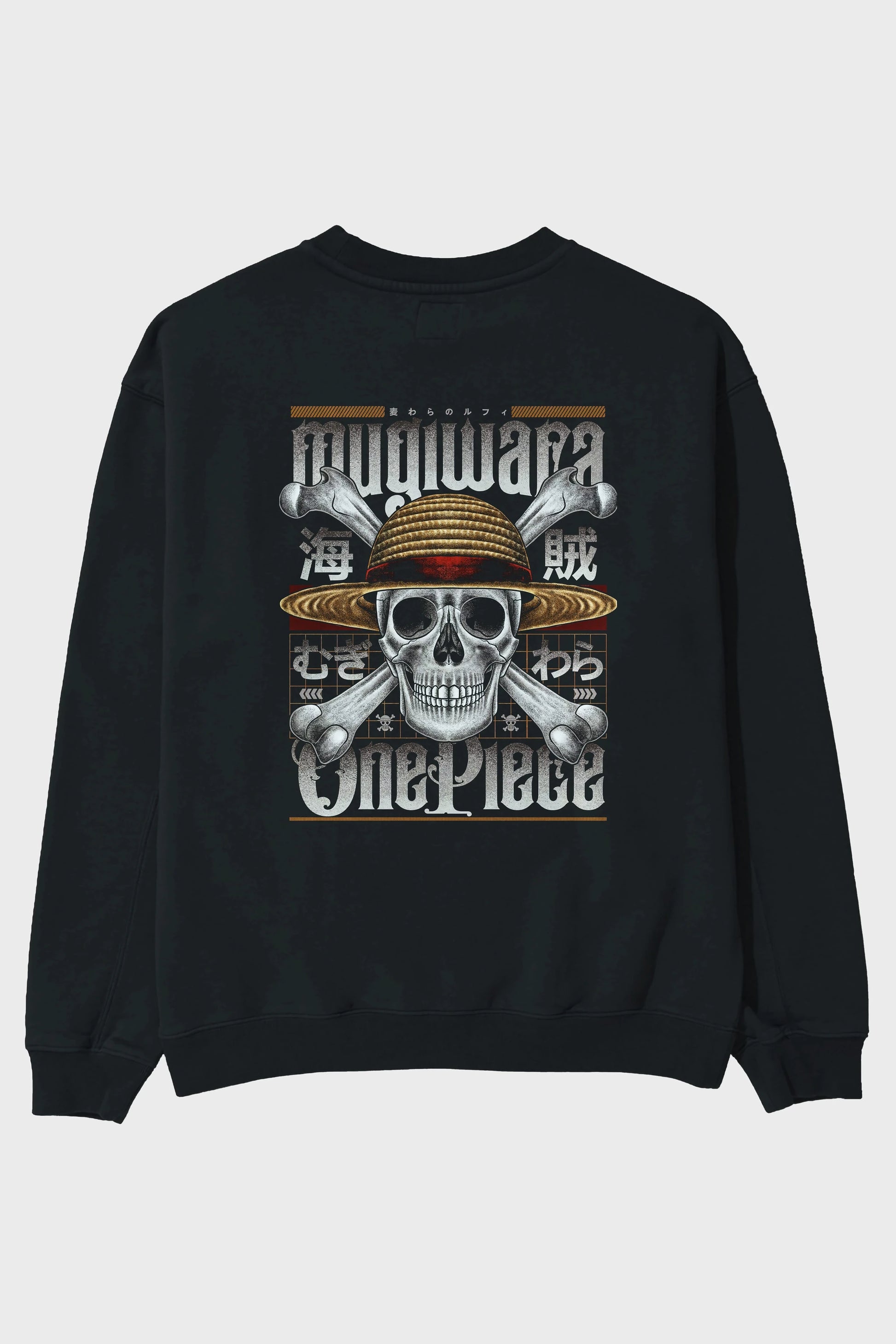 ONE PIECE (2) Anime Arka Baskılı Oversize Sweatshirt Erkek Kadın Unisex