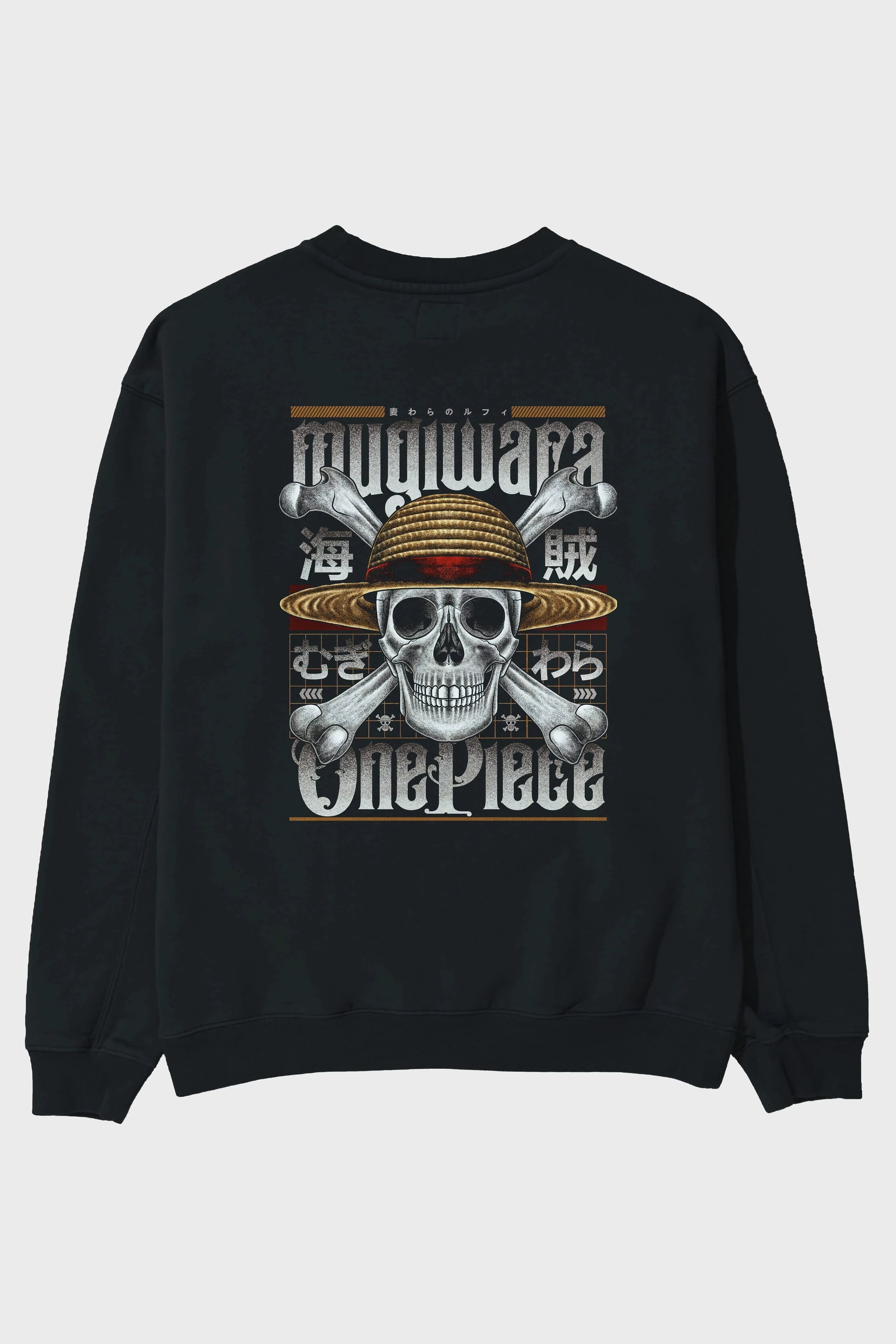 ONE PIECE (2) Anime Arka Baskılı Oversize Sweatshirt Erkek Kadın Unisex