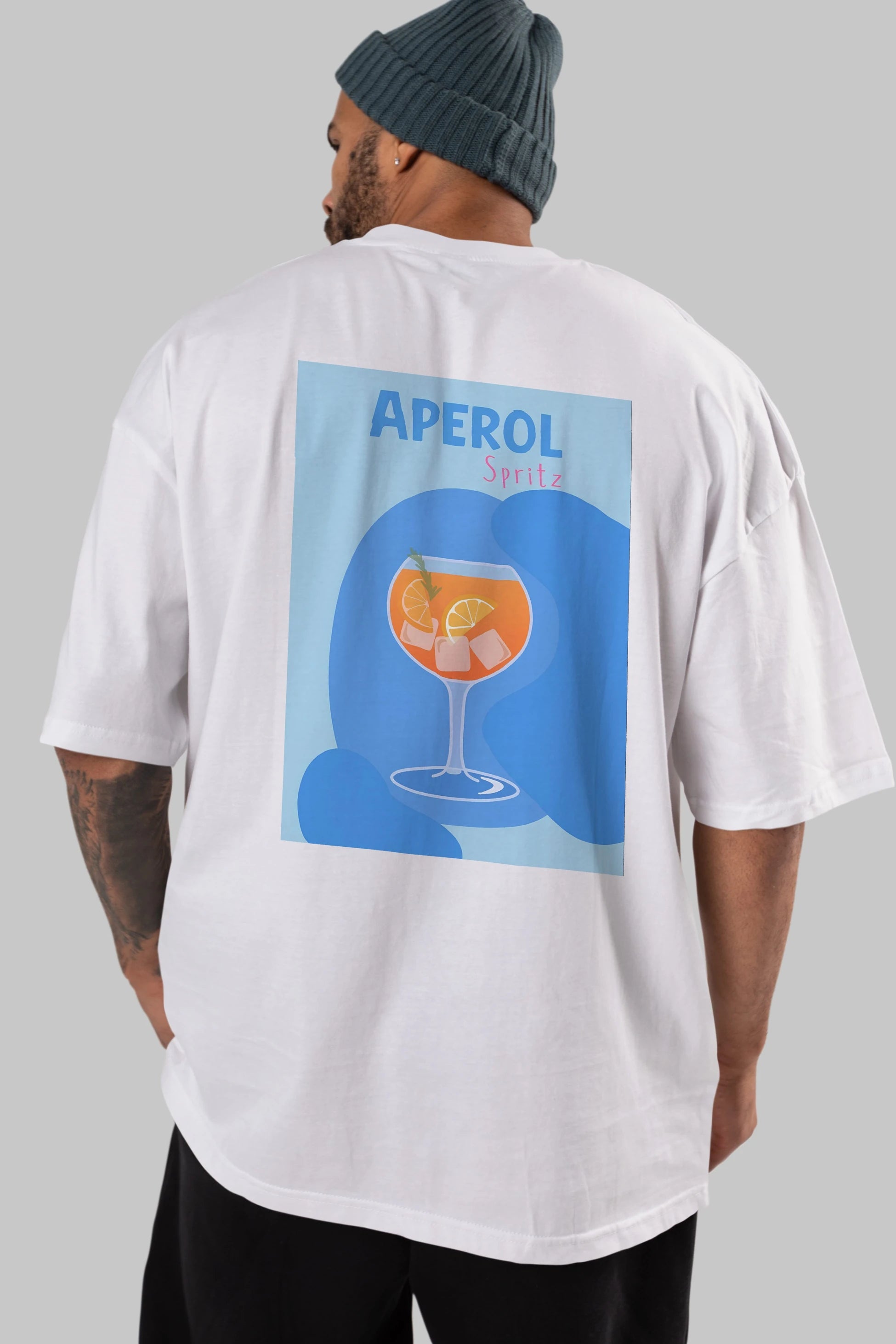 Aperol Spritz 10 Arka Baskılı Oversize t-shirt Erkek Kadın Unisex %100 Pamuk Bisiklet Yaka tişort