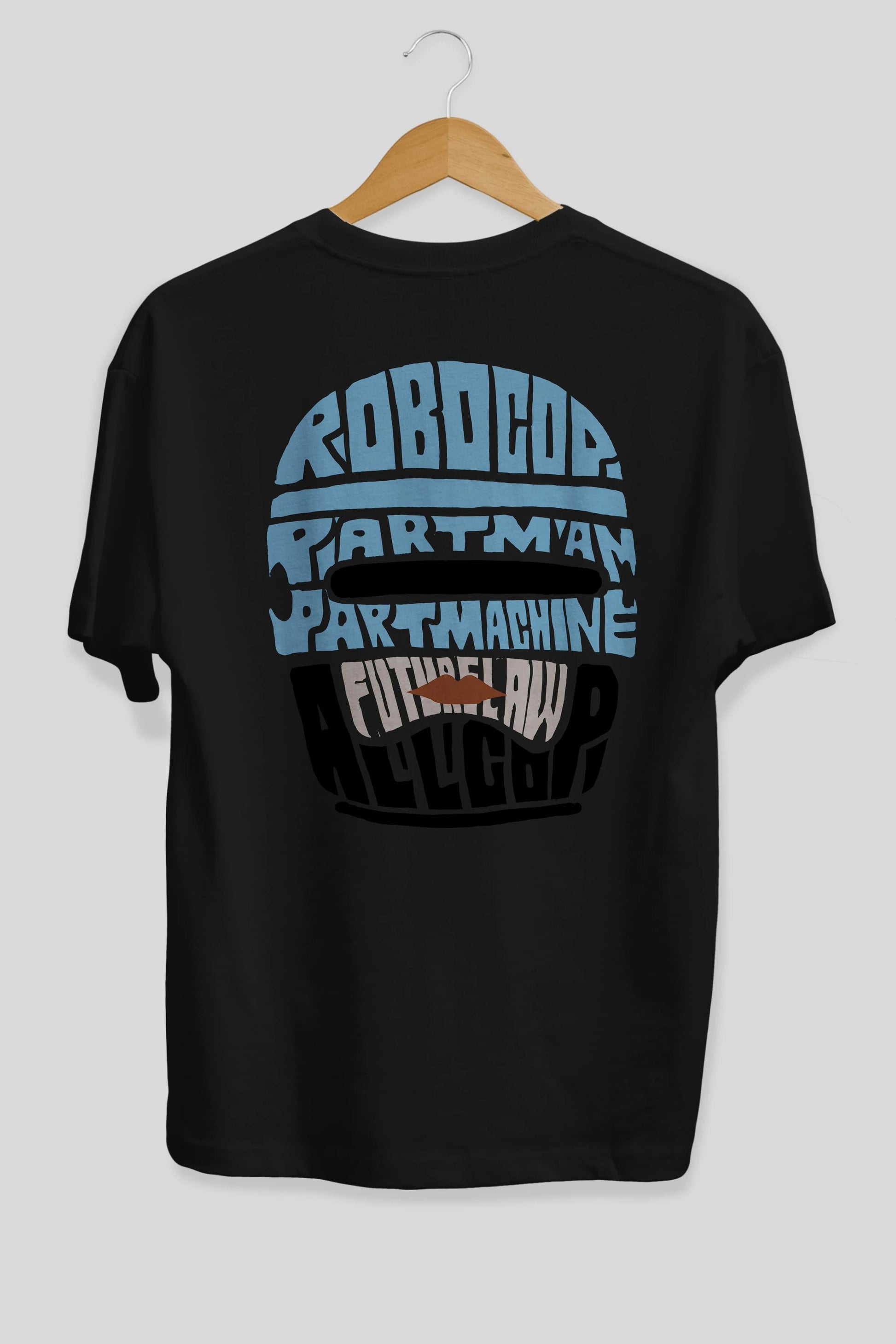 Robocop Arka Baskılı Oversize t-shirt %100 pamuk Erkek Kadın Unisex