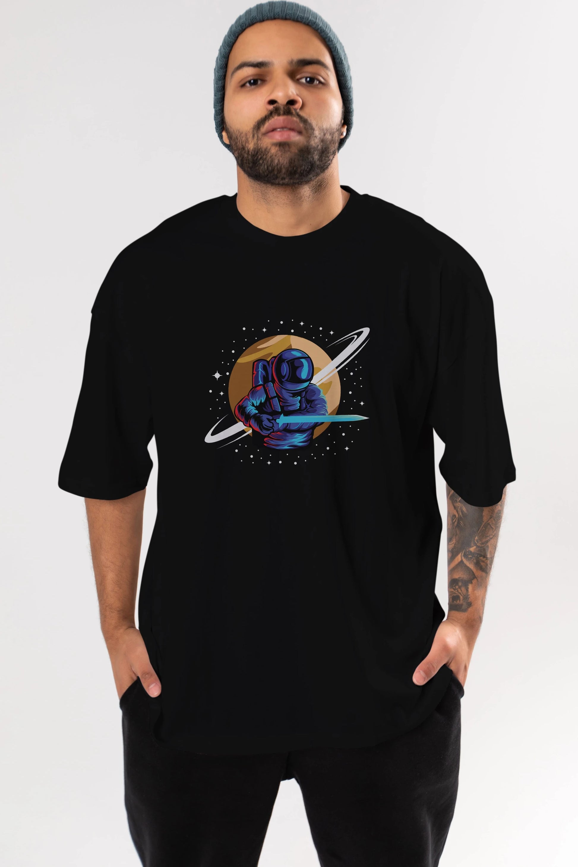 Astro Knight Ön Baskılı Oversize t-shirt Erkek Kadın Unisex