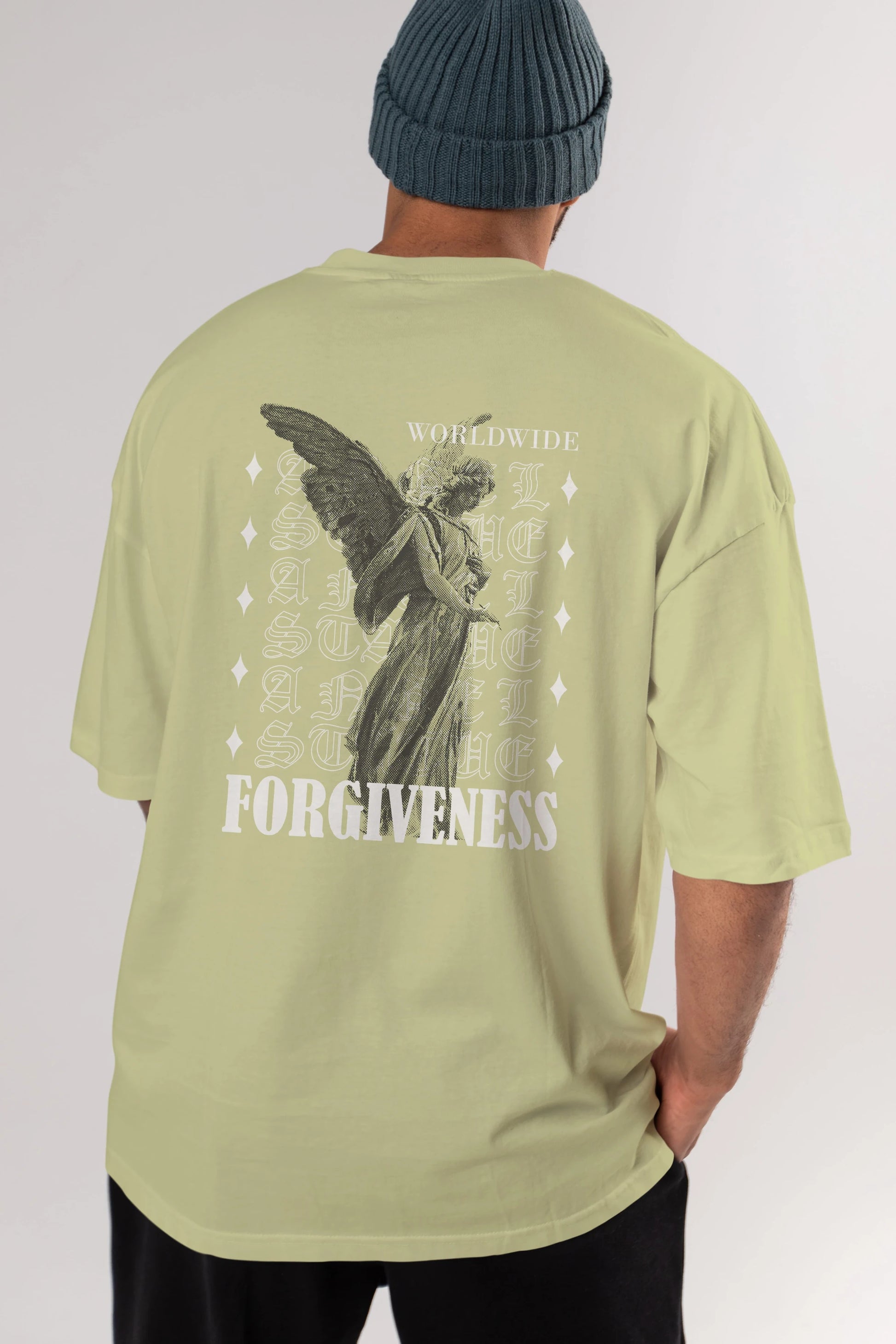 Angel Forgiveness Arka Baskılı Oversize t-shirt Erkek Kadın Unisex