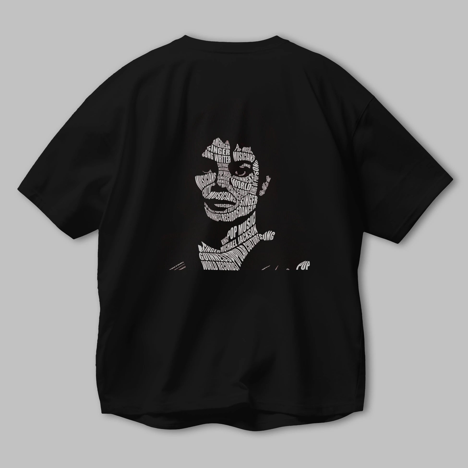 Michael Jackson Calligram Arka Baskılı Oversize t-shirt %100 pamuk Erkek Kadın Unisex