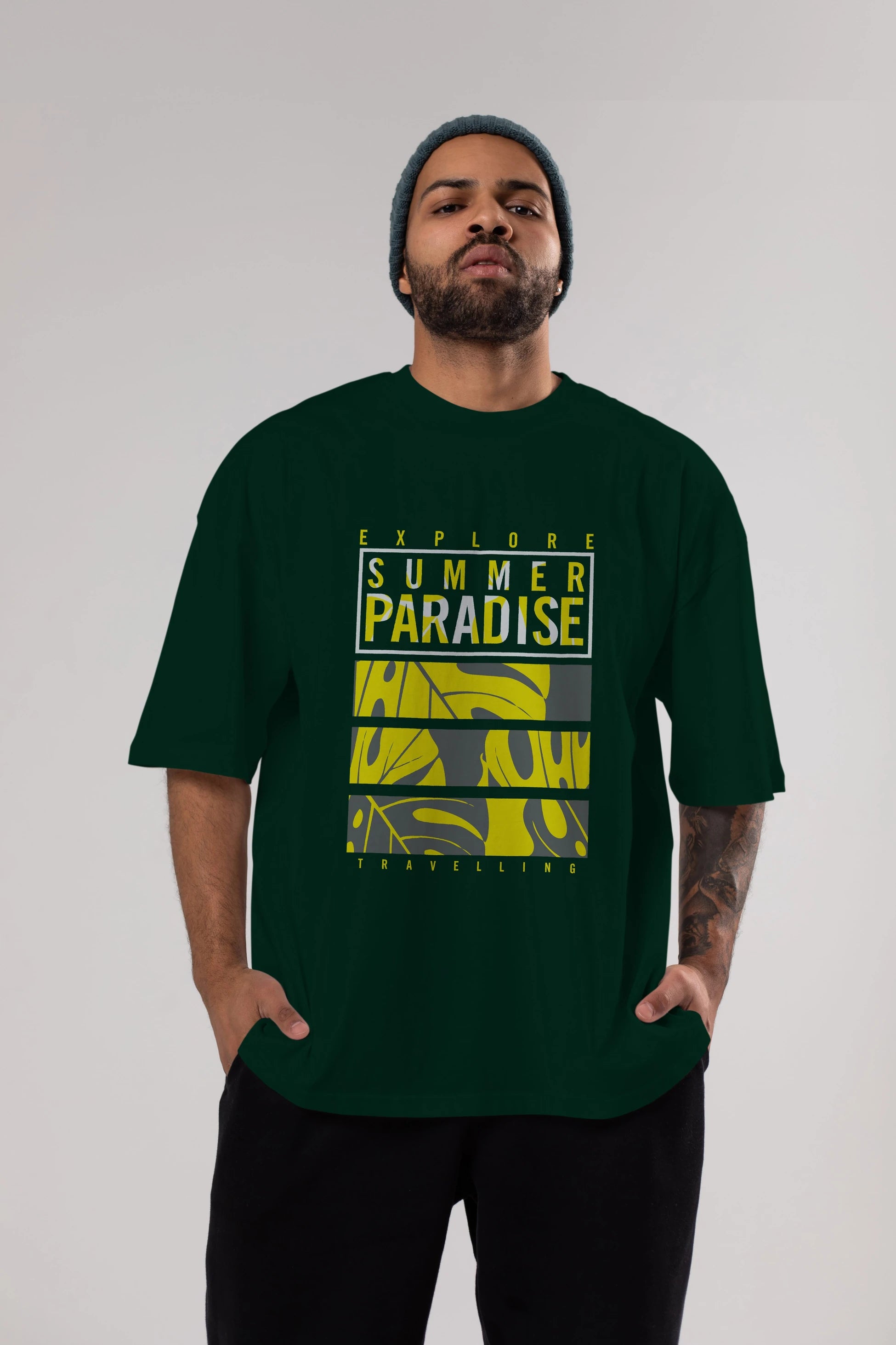 Summer Paradise Ön Baskılı Oversize t-shirt Erkek Kadın Unisex