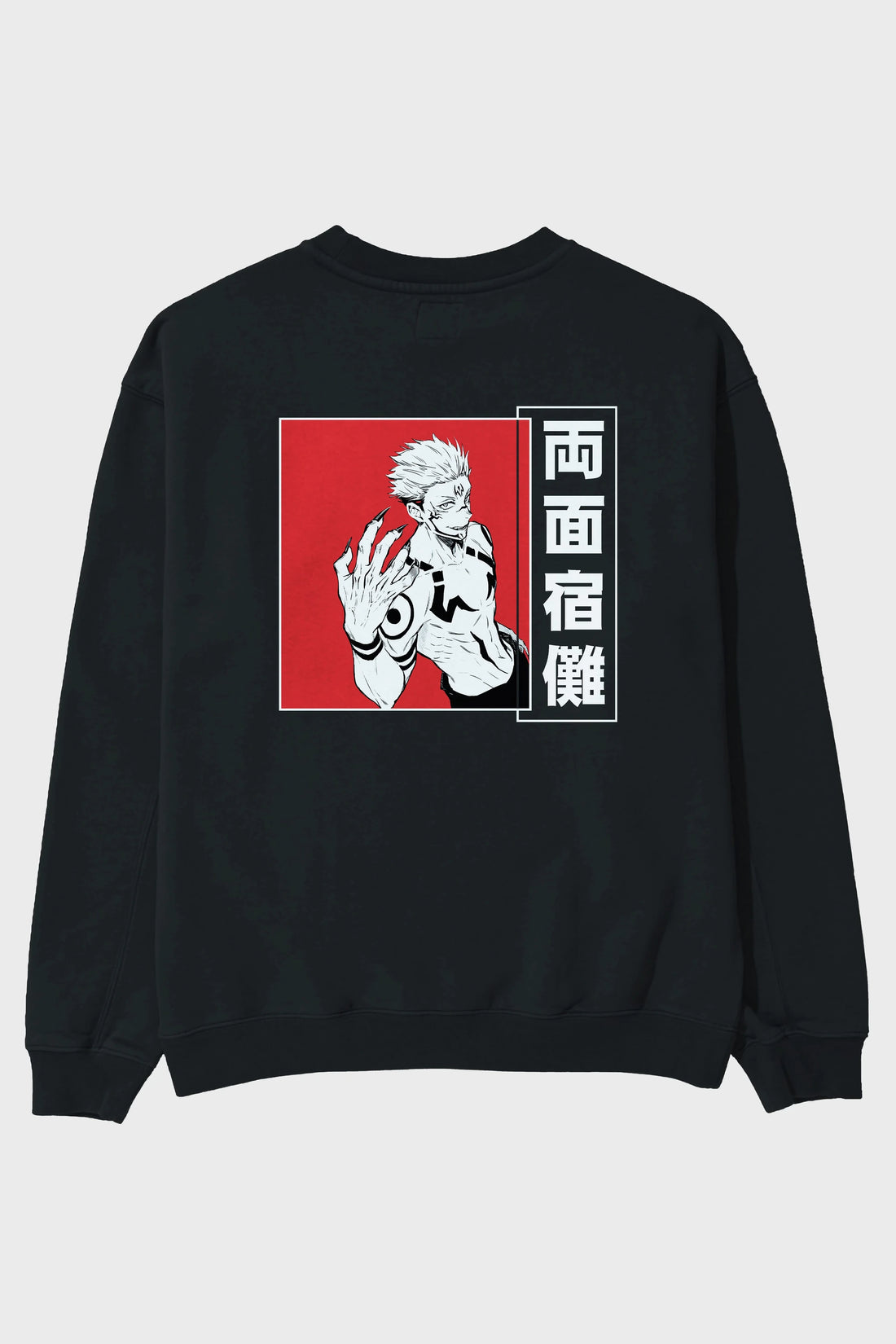 Sukuna Ryoumen 2 Anime Arka Baskılı Oversize Sweatshirt Erkek Kadın Unisex