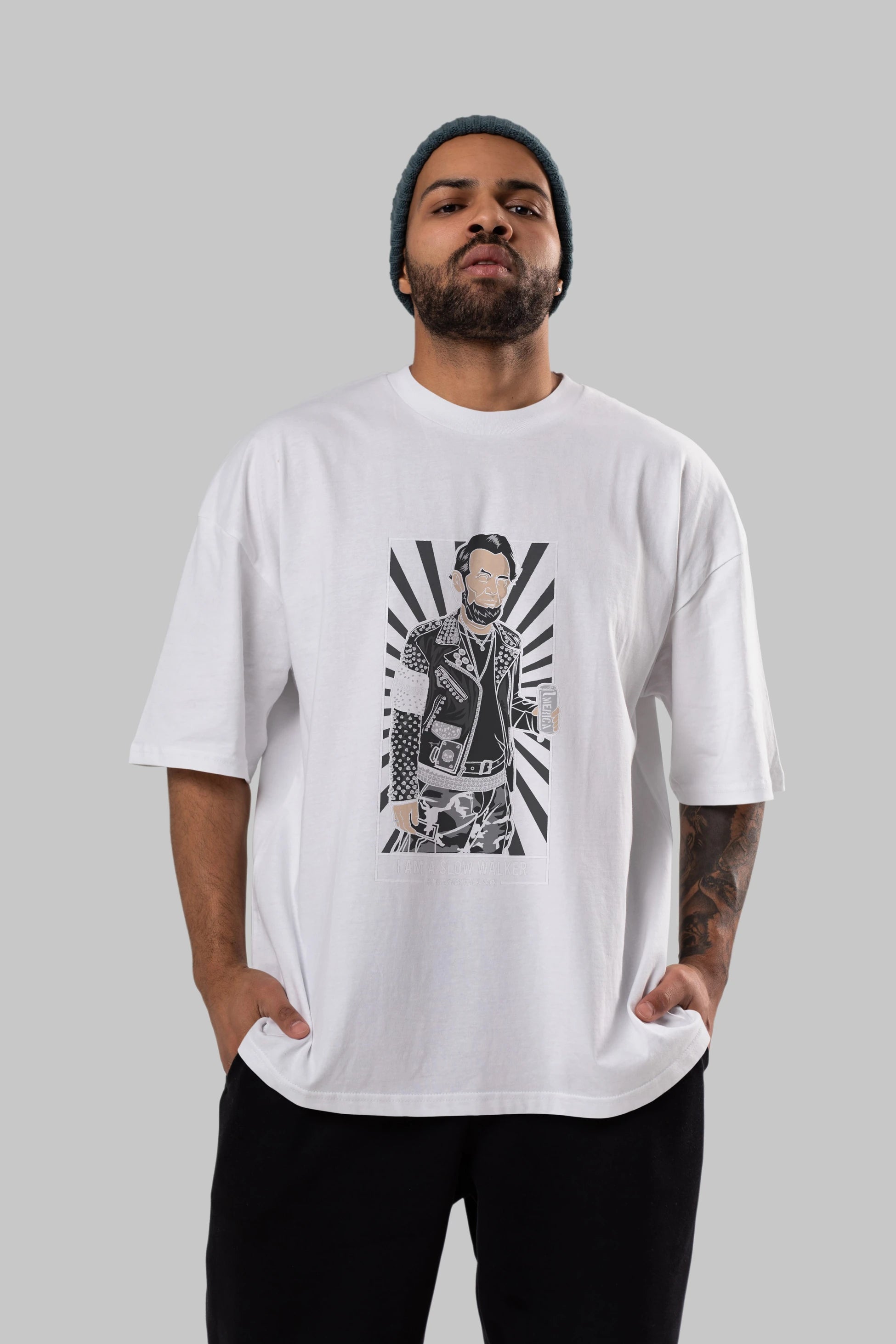 Lincoln Street Punk Ön Baskılı Oversize t-shirt Erkek Kadın Unisex %100 Pamuk tişort