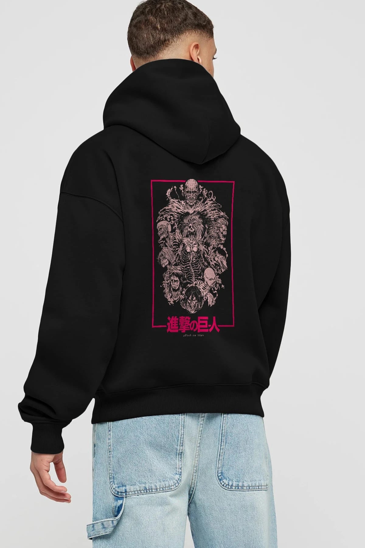 ATTACK ON TITANS Anime Arka Baskılı Hoodie Oversize Kapüşonlu Sweatshirt Erkek Kadın Unisex