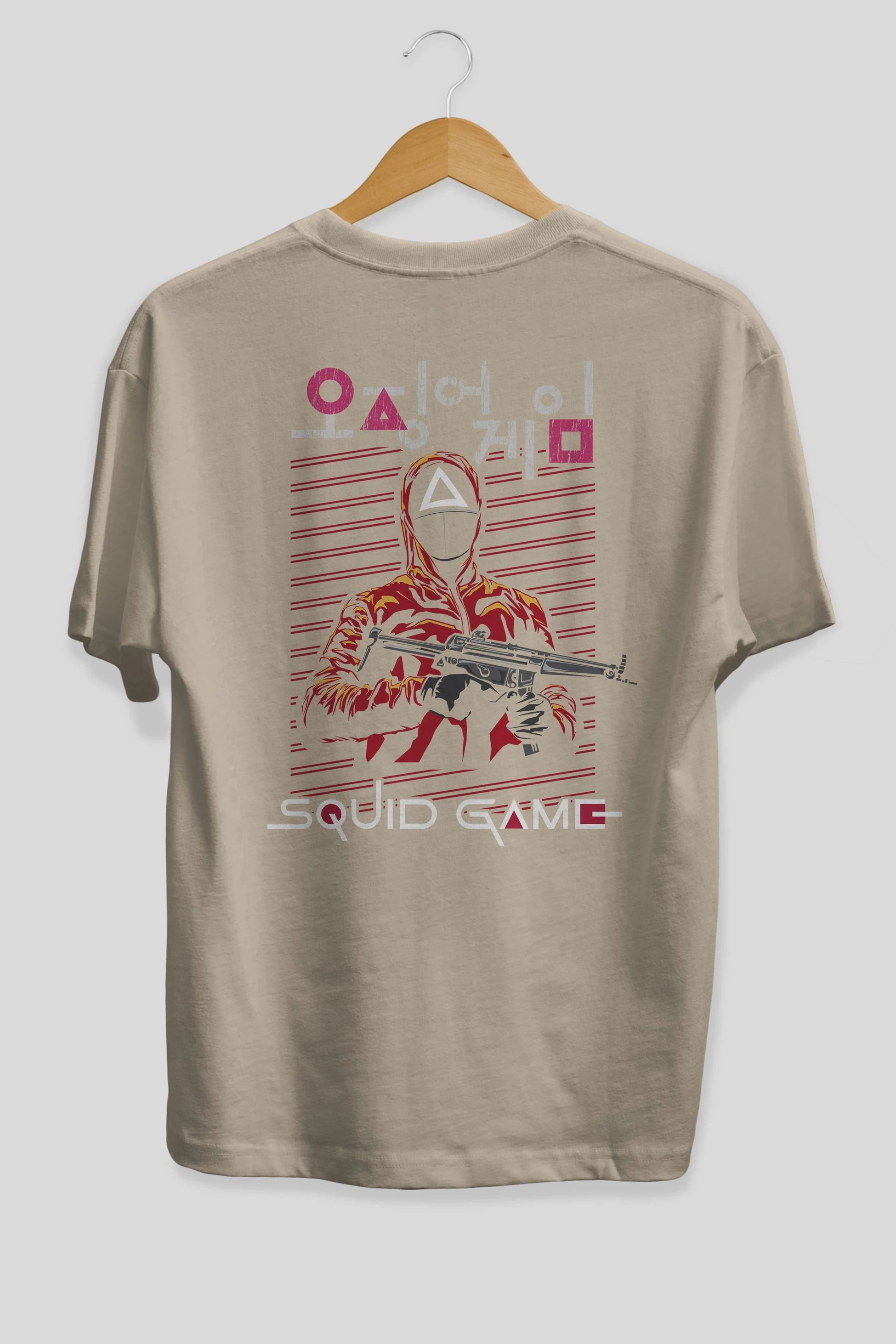 Squid Game (2) Arka Baskılı Oversize t-shirt Erkek Kadın Unisex %100 Pamuk Bisiklet Yaka tişort