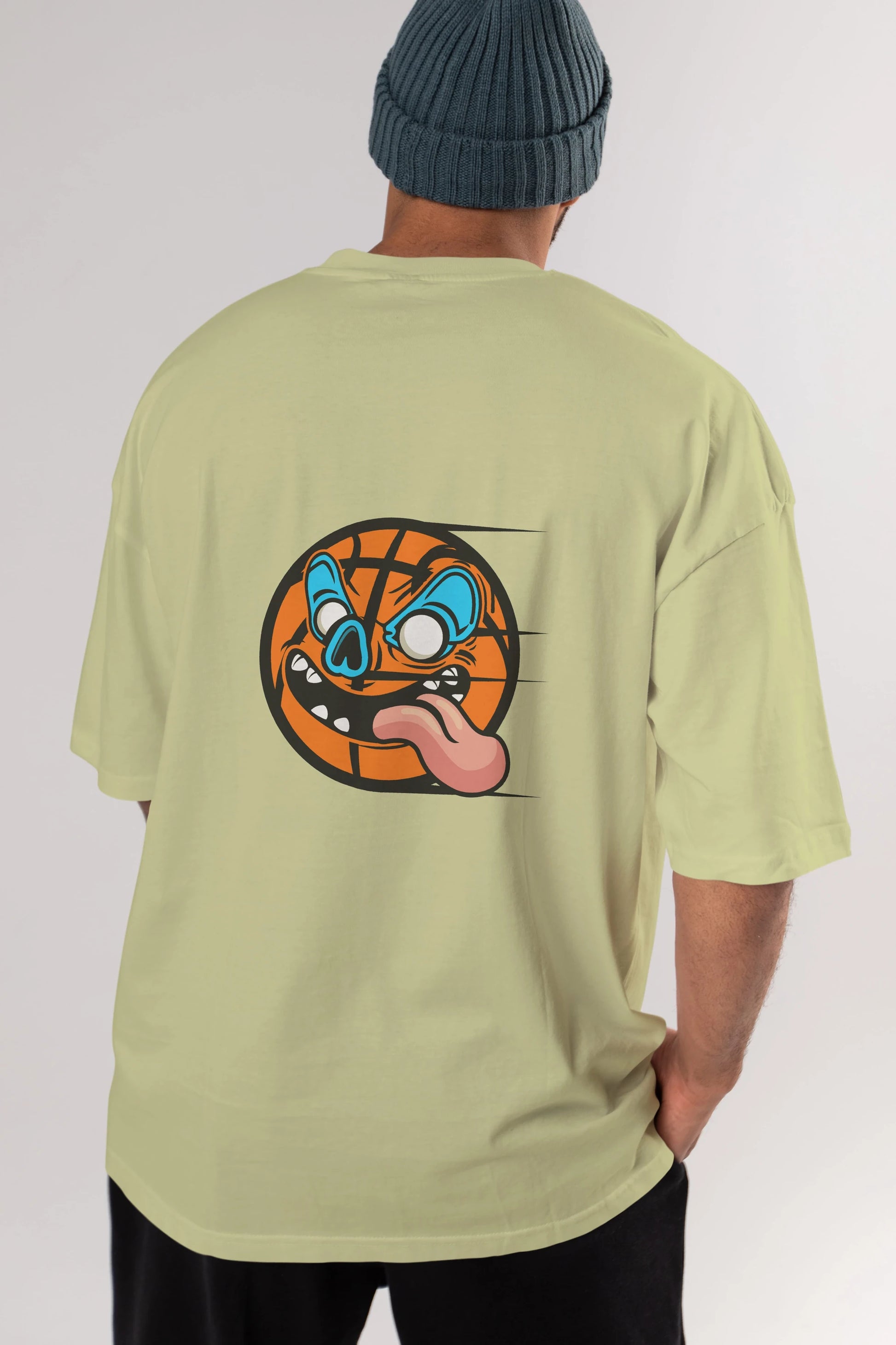 Basketball Arka Baskılı Oversize t-shirt Erkek Kadın Unisex %100 Pamuk tişort