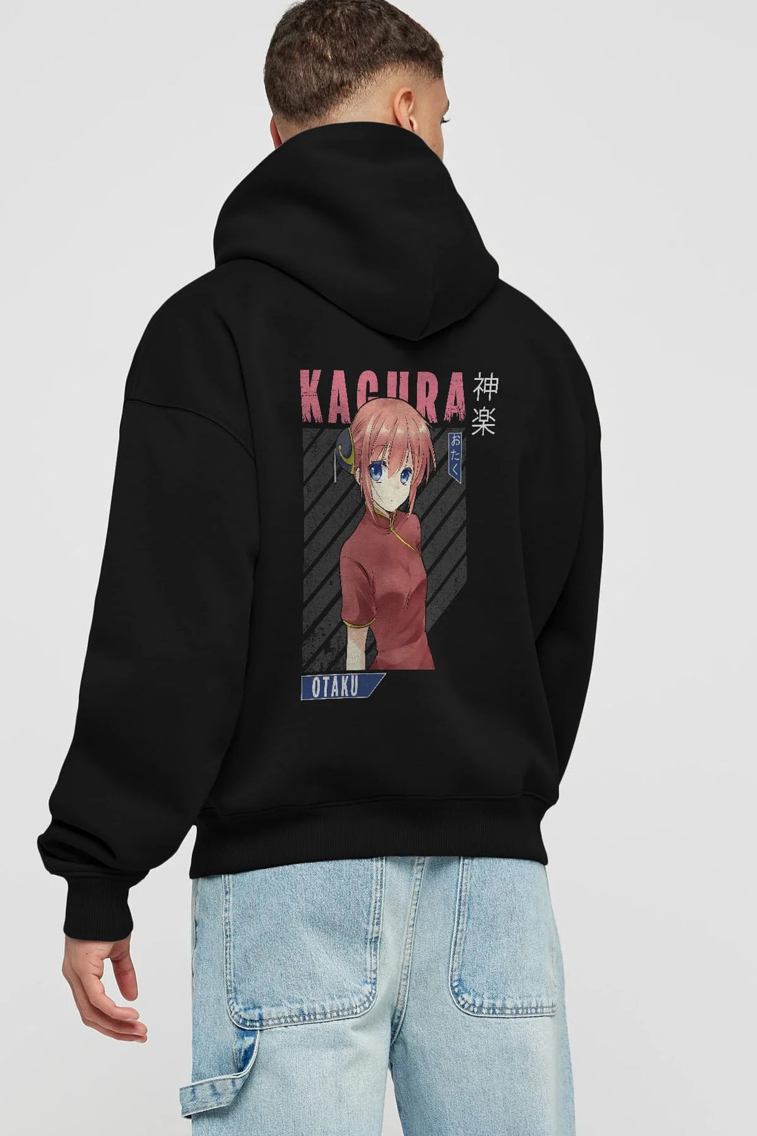 Kagura GINTAMA Anime Arka Baskılı Hoodie Oversize Kapüşonlu Sweatshirt Erkek Kadın Unisex