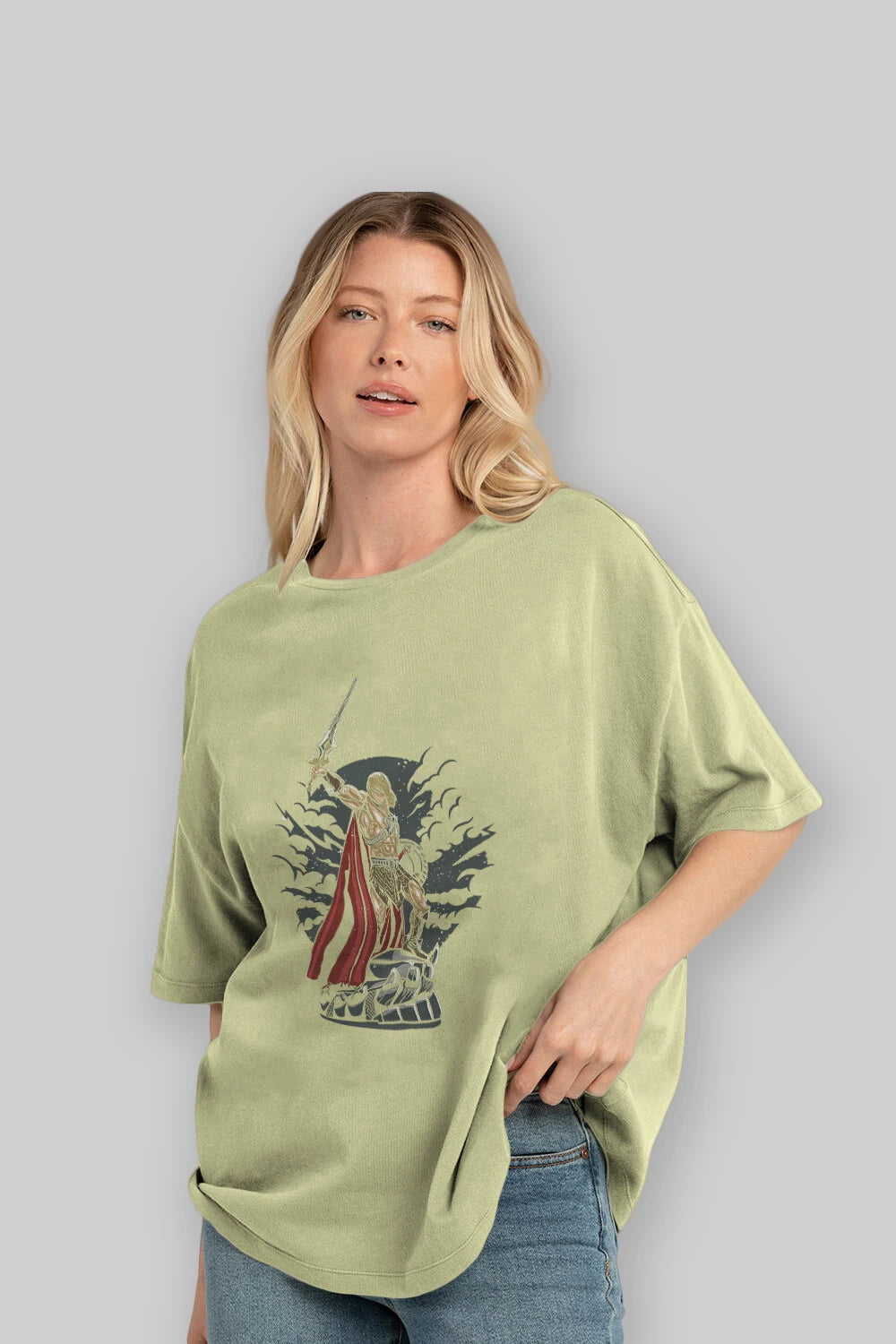 Warrior Ön Baskılı Oversize t-shirt Erkek Kadın Unisex %100 Pamuk tişort
