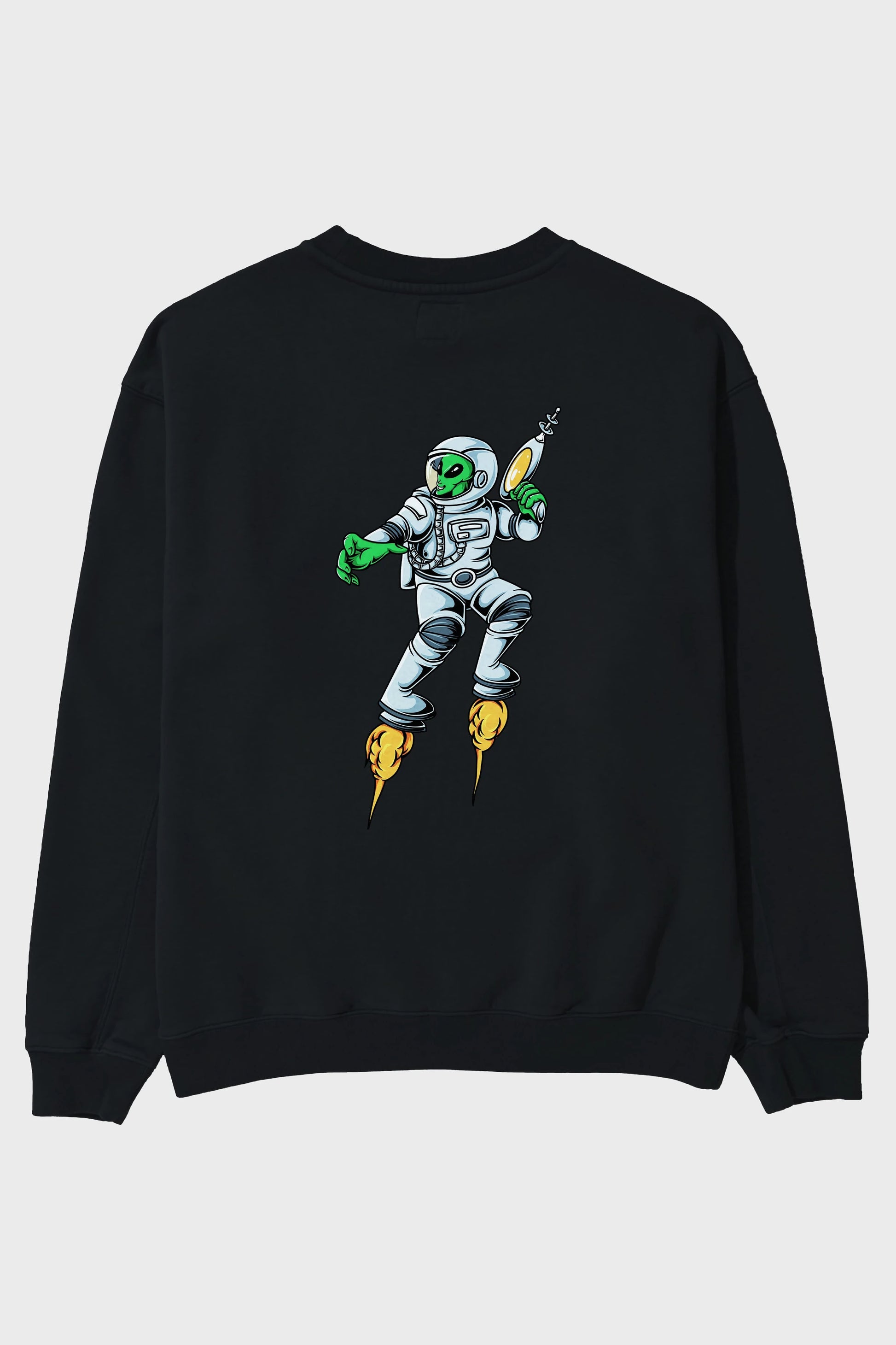 Alien Wars Arka Baskılı Oversize Sweatshirt Erkek Kadın Unisex