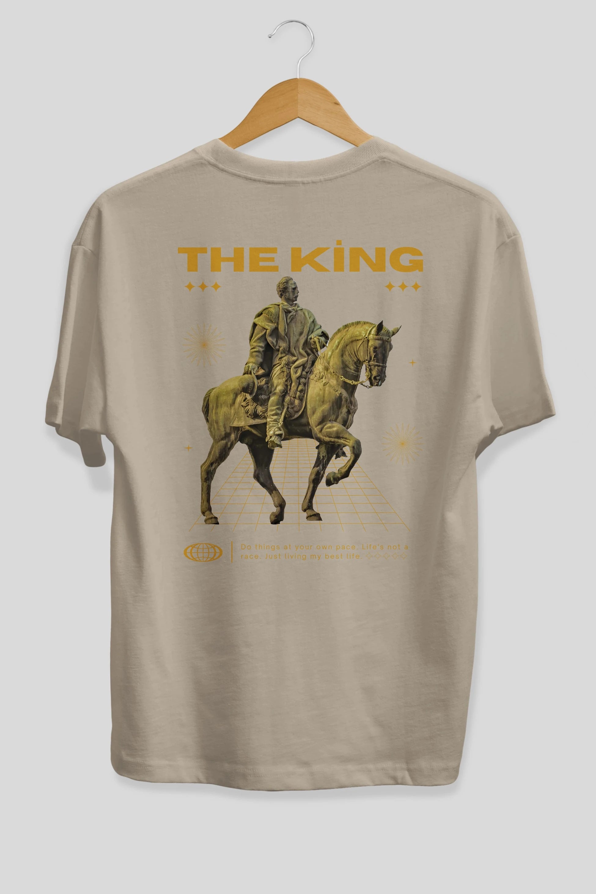 The King Yazılı Arka Baskılı Oversize t-shirt Erkek Kadın Unisex