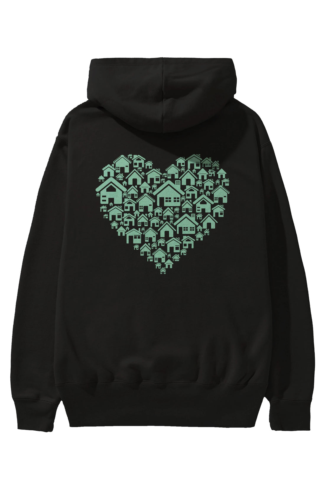 Home Heart Arka Baskılı Hoodie Oversize Kapüşonlu Sweatshirt Erkek Kadın Unisex