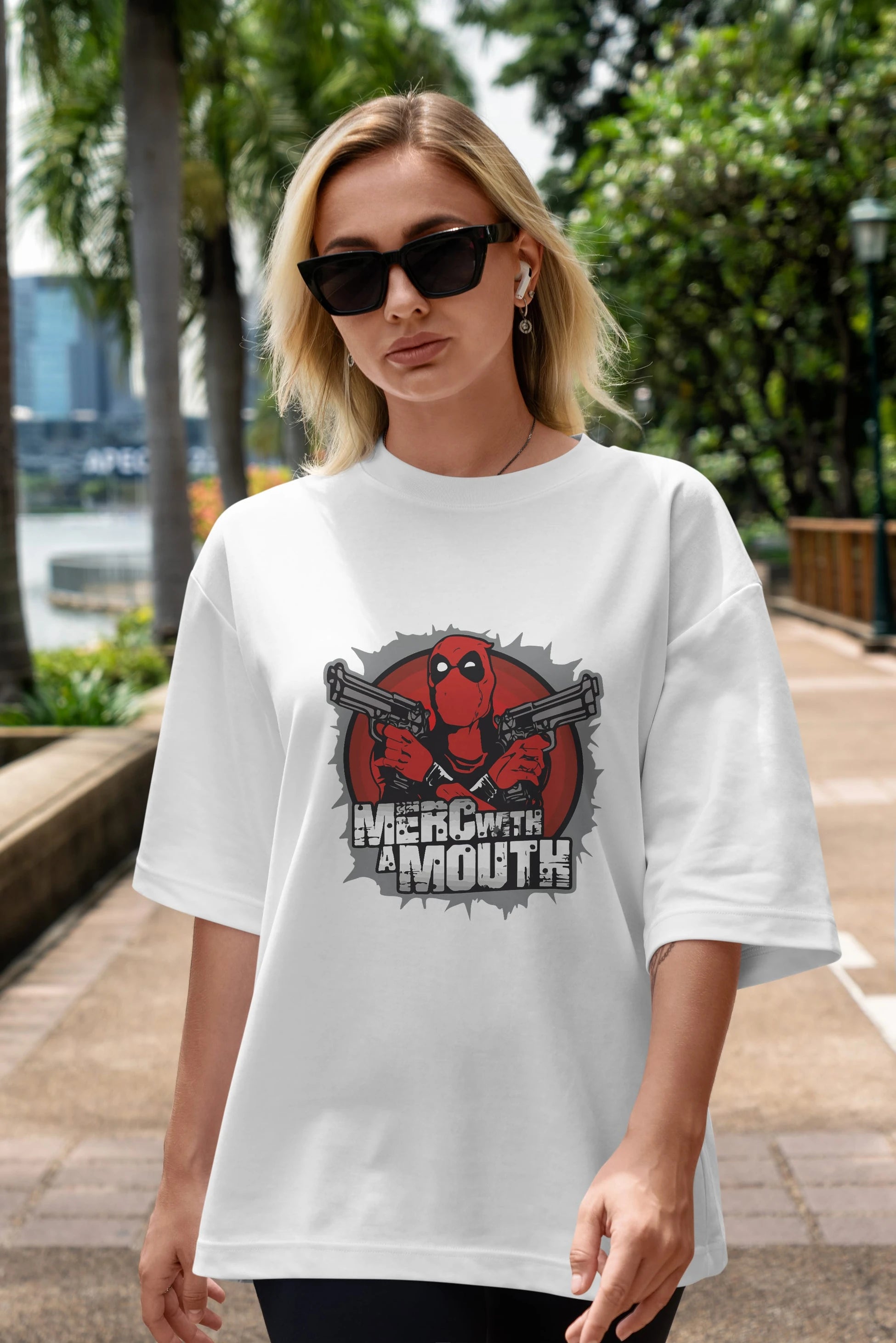 Deadpool (13) Ön Baskılı Oversize t-shirt Erkek Kadın Unisex %100 Pamuk Bisiklet Yaka tişort