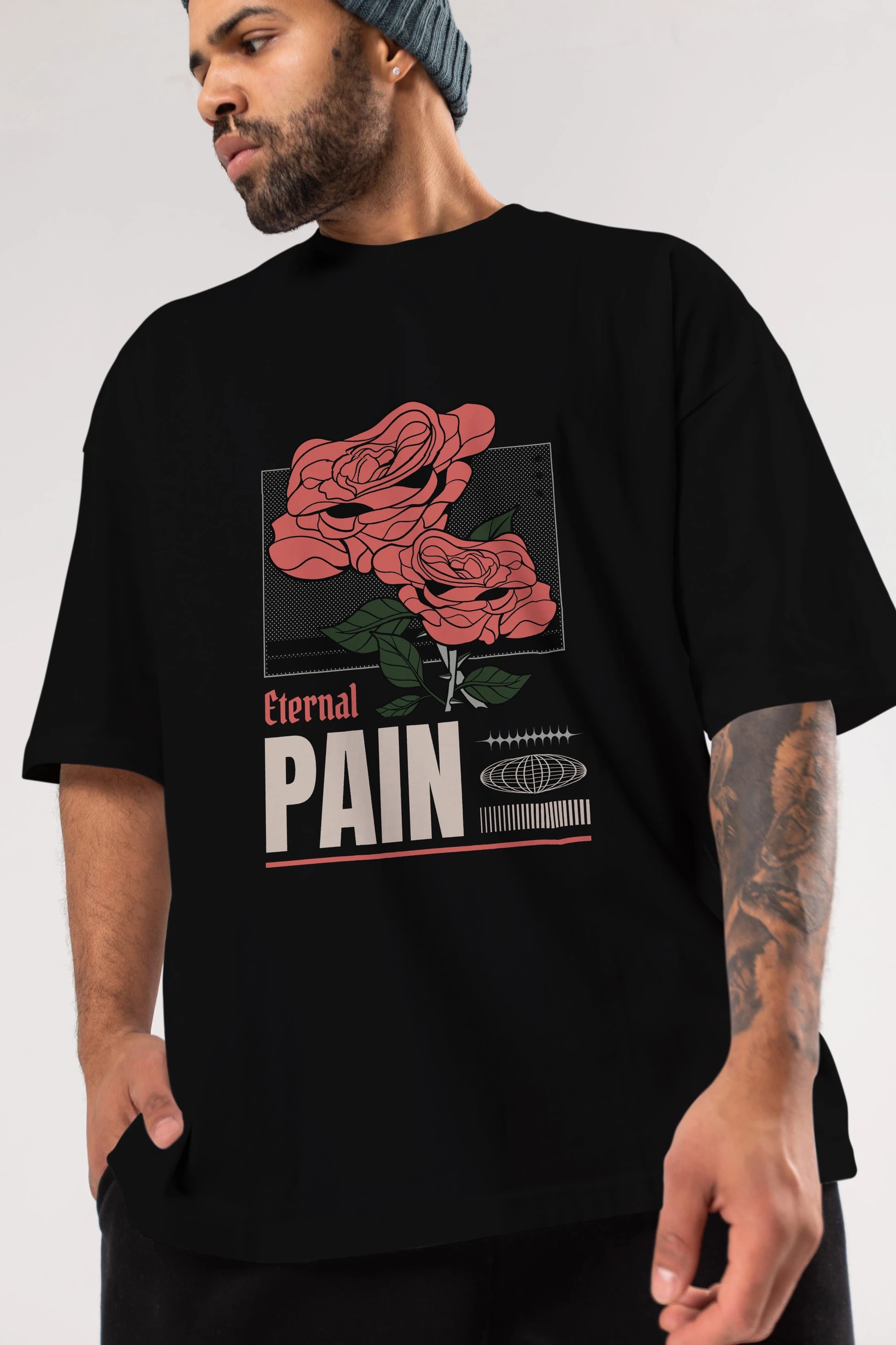 Eternal Pain Ön Baskılı Oversize t-shirt Erkek Kadın Unisex