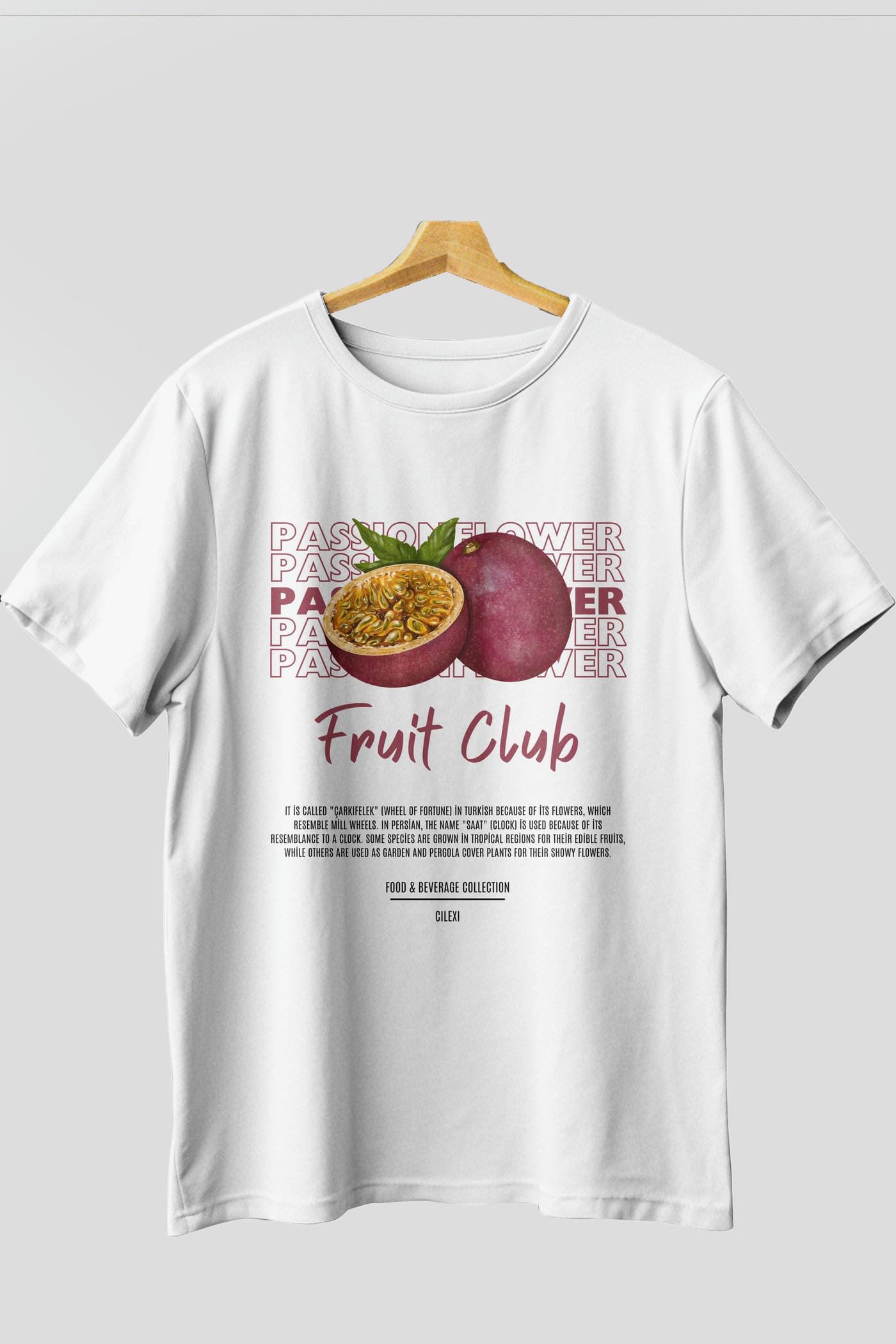 Passionflower Ön Baskılı Oversize t-shirt Erkek Kadın Pamuk Bisiklet Yaka tişort