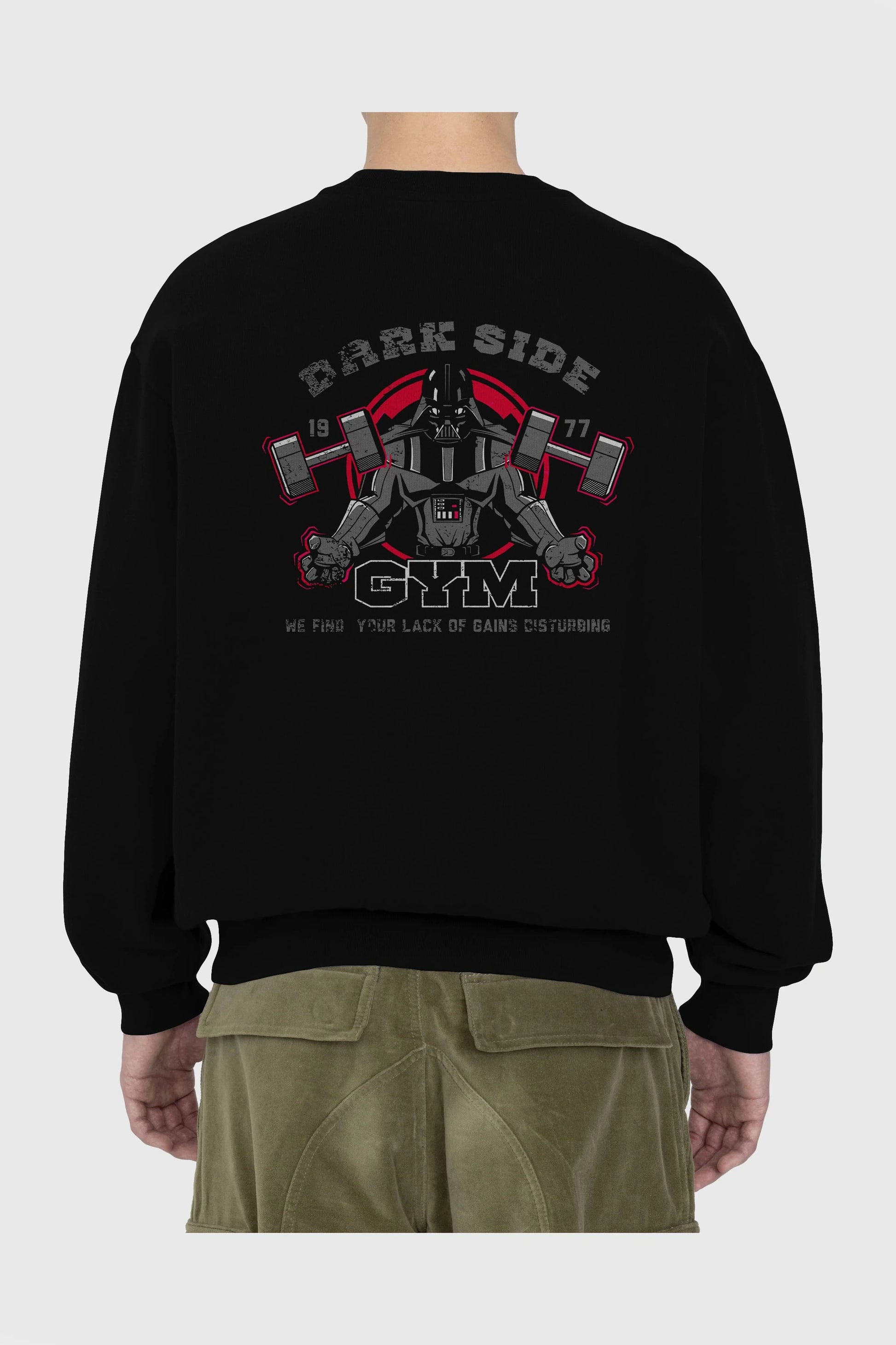 Darth Vader GYM Arka Baskılı Oversize Sweatshirt Erkek Kadın Unisex