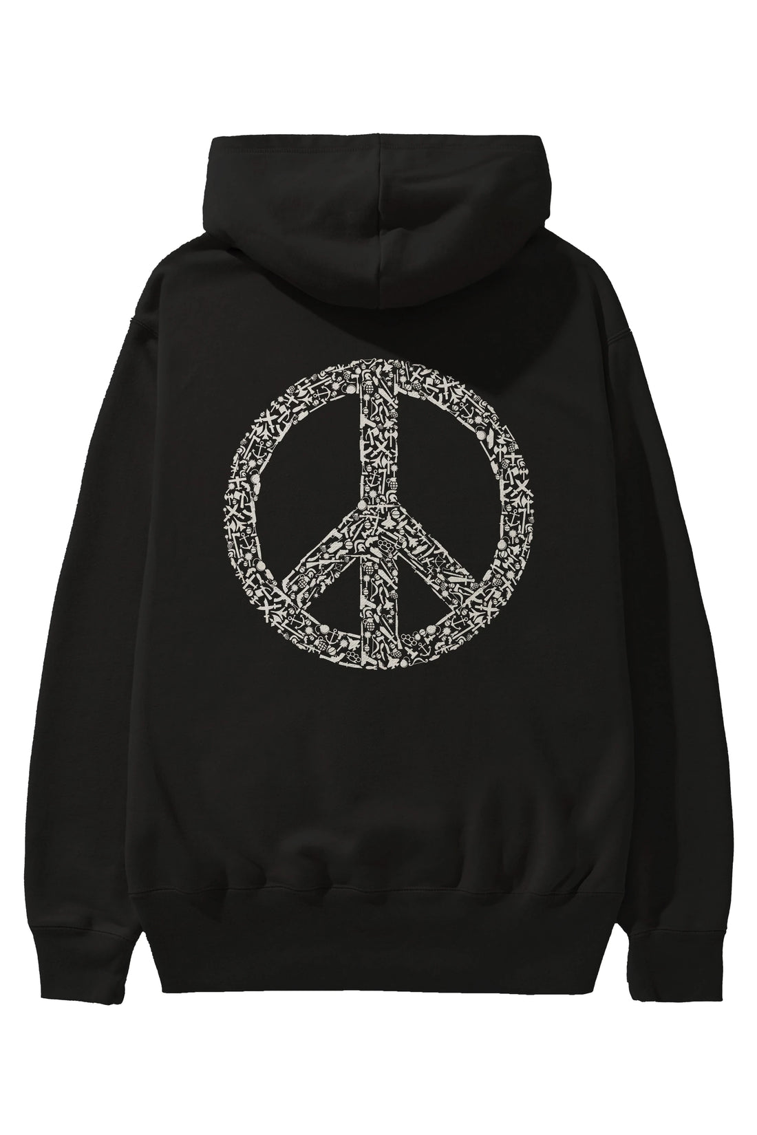 War Peace Arka Baskılı Hoodie Oversize Kapüşonlu Sweatshirt Erkek Kadın Unisex