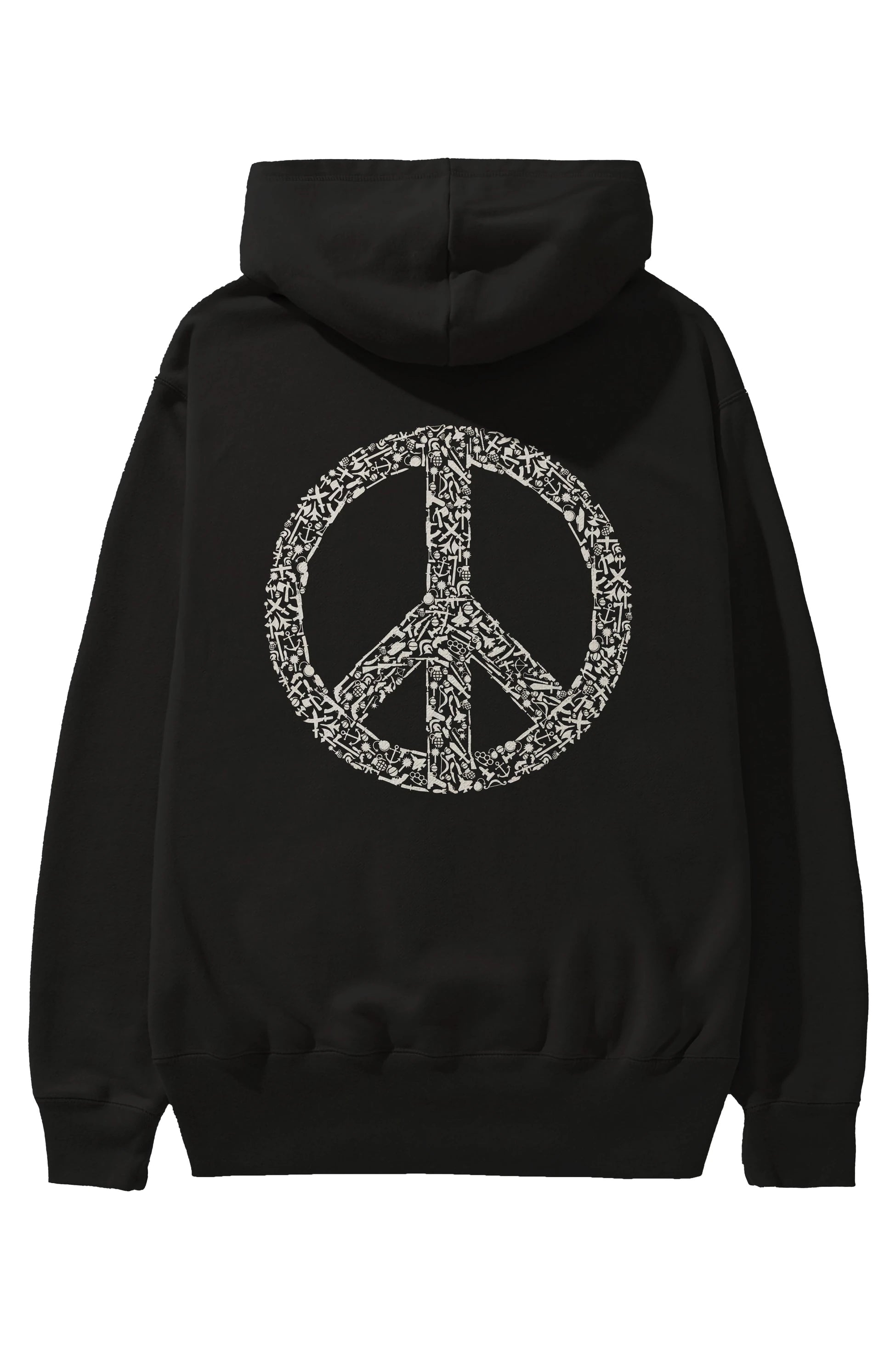 War Peace Arka Baskılı Hoodie Oversize Kapüşonlu Sweatshirt Erkek Kadın Unisex