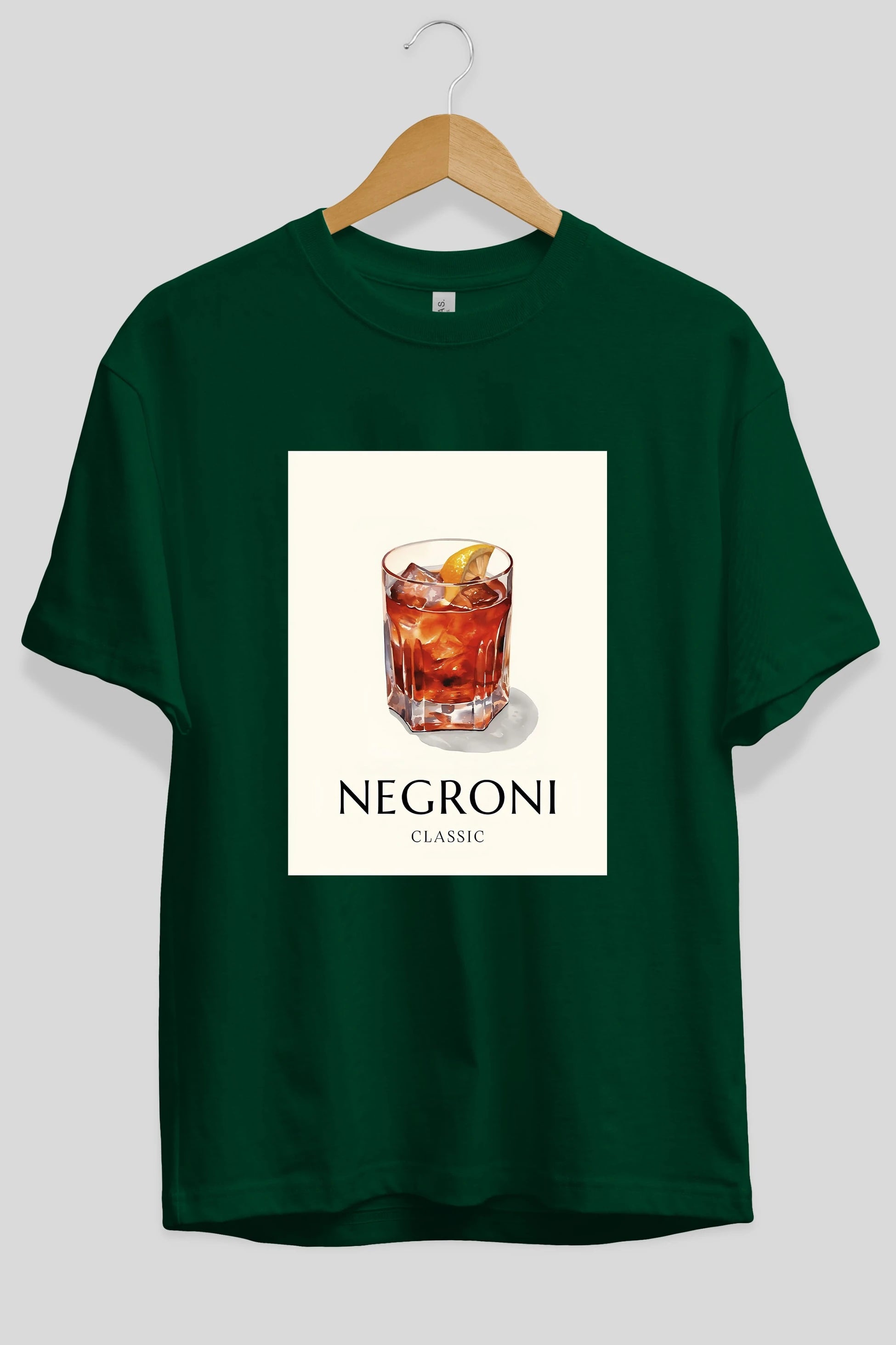Negroni Classic Ön Baskılı Oversize t-shirt Erkek Kadın Unisex %100 Pamuk Bisiklet Yaka tişort