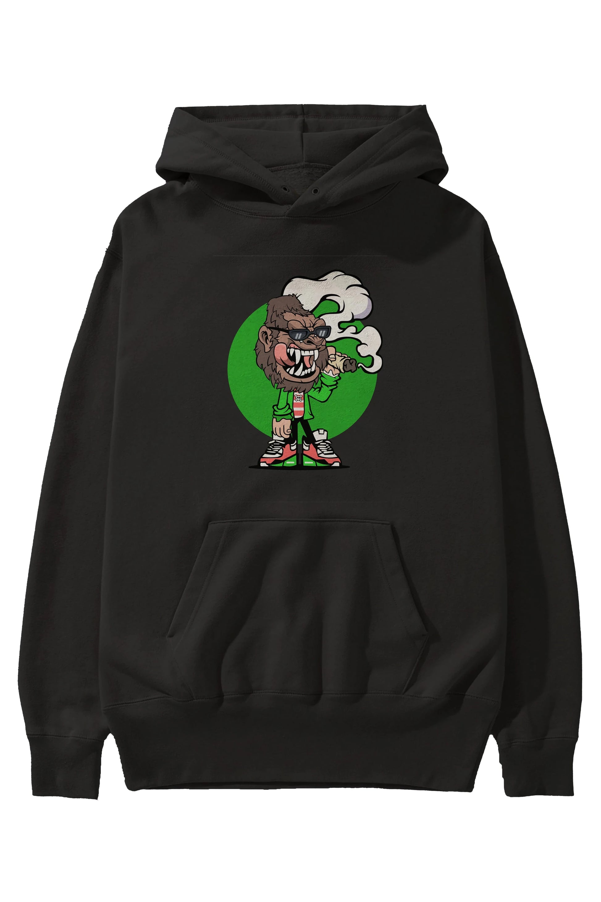 Gorilla Smoker Ön Baskılı Hoodie Oversize Kapüşonlu Sweatshirt Erkek Kadın Unisex