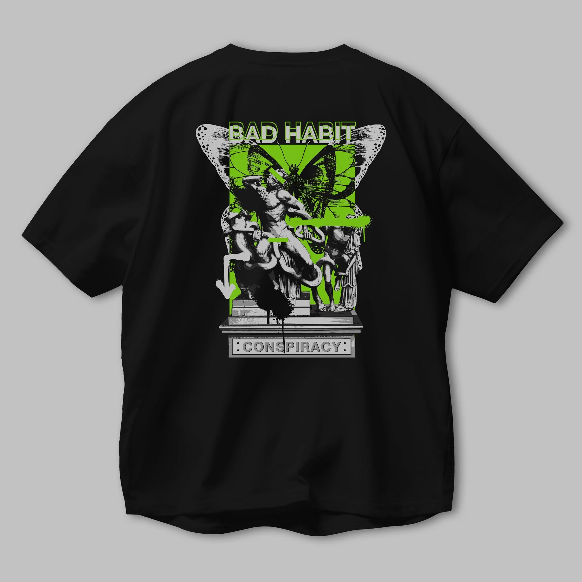 Bad Habit Arka Baskılı Oversize t-shirt Erkek Kadın Unisex