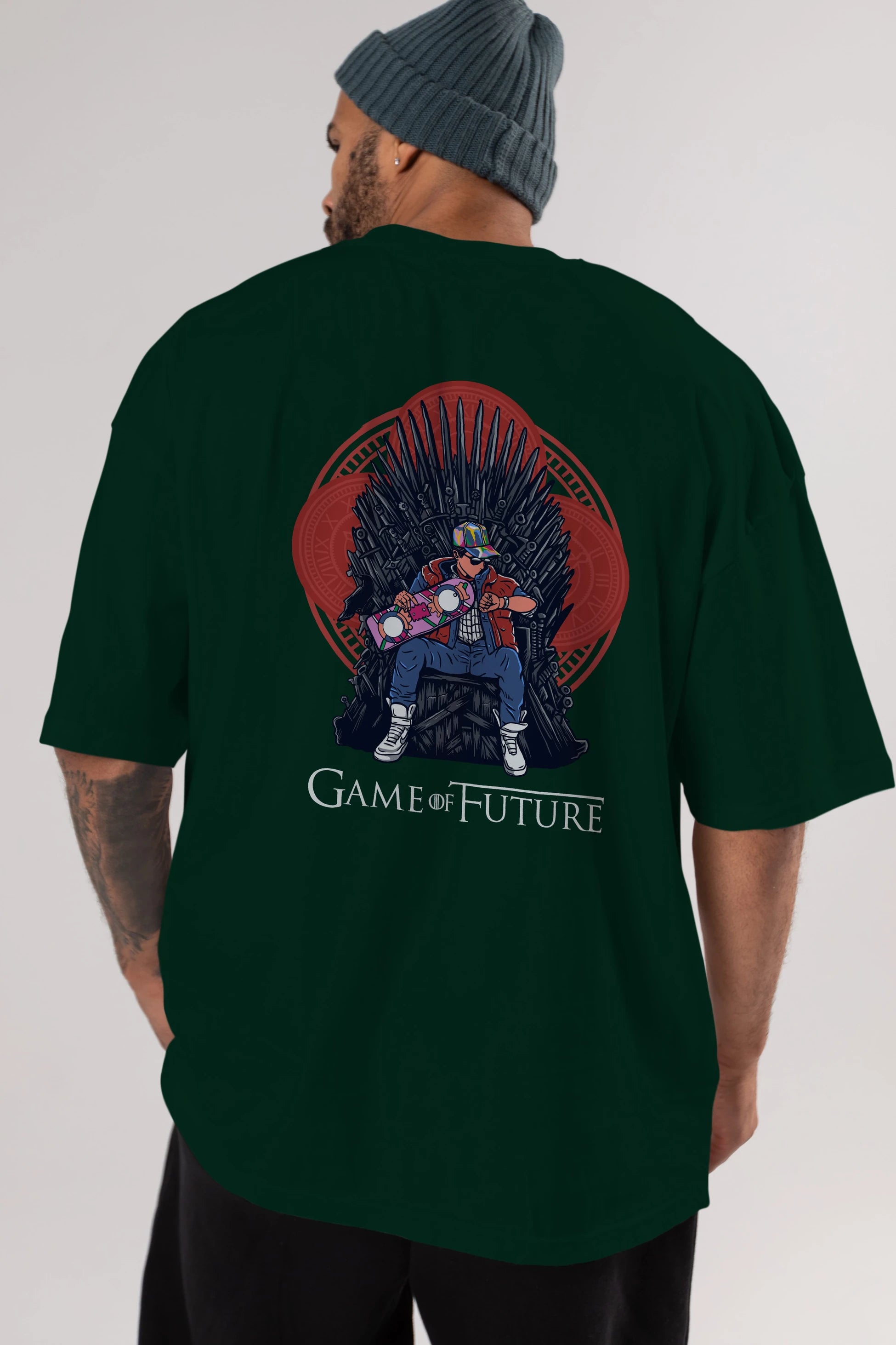 Game Of Future Arka Baskılı Oversize t-shirt Erkek Kadın Unisex %100 Pamuk