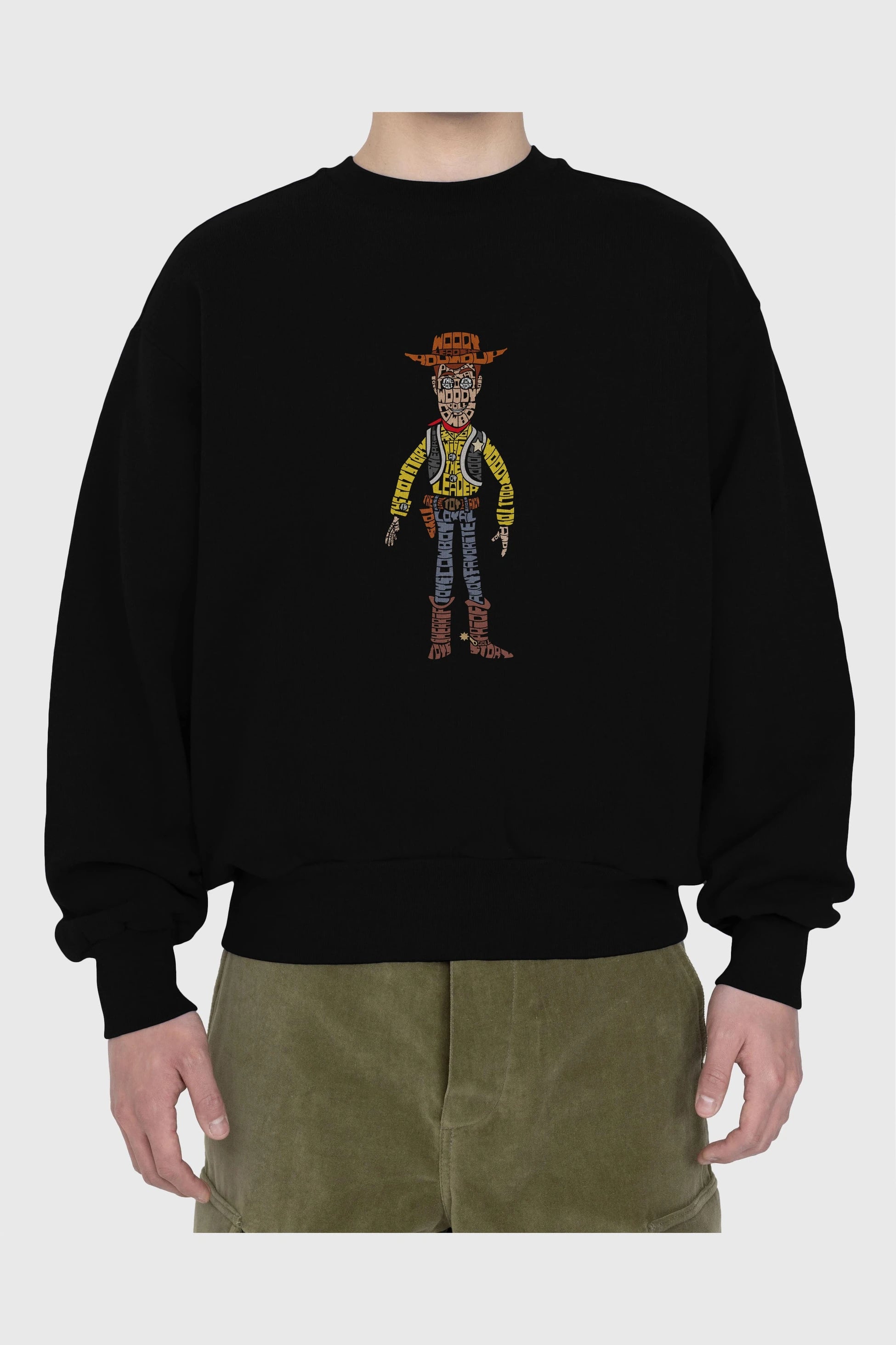 Woody Ön Baskılı Oversize Sweatshirt Erkek Kadın Unisex