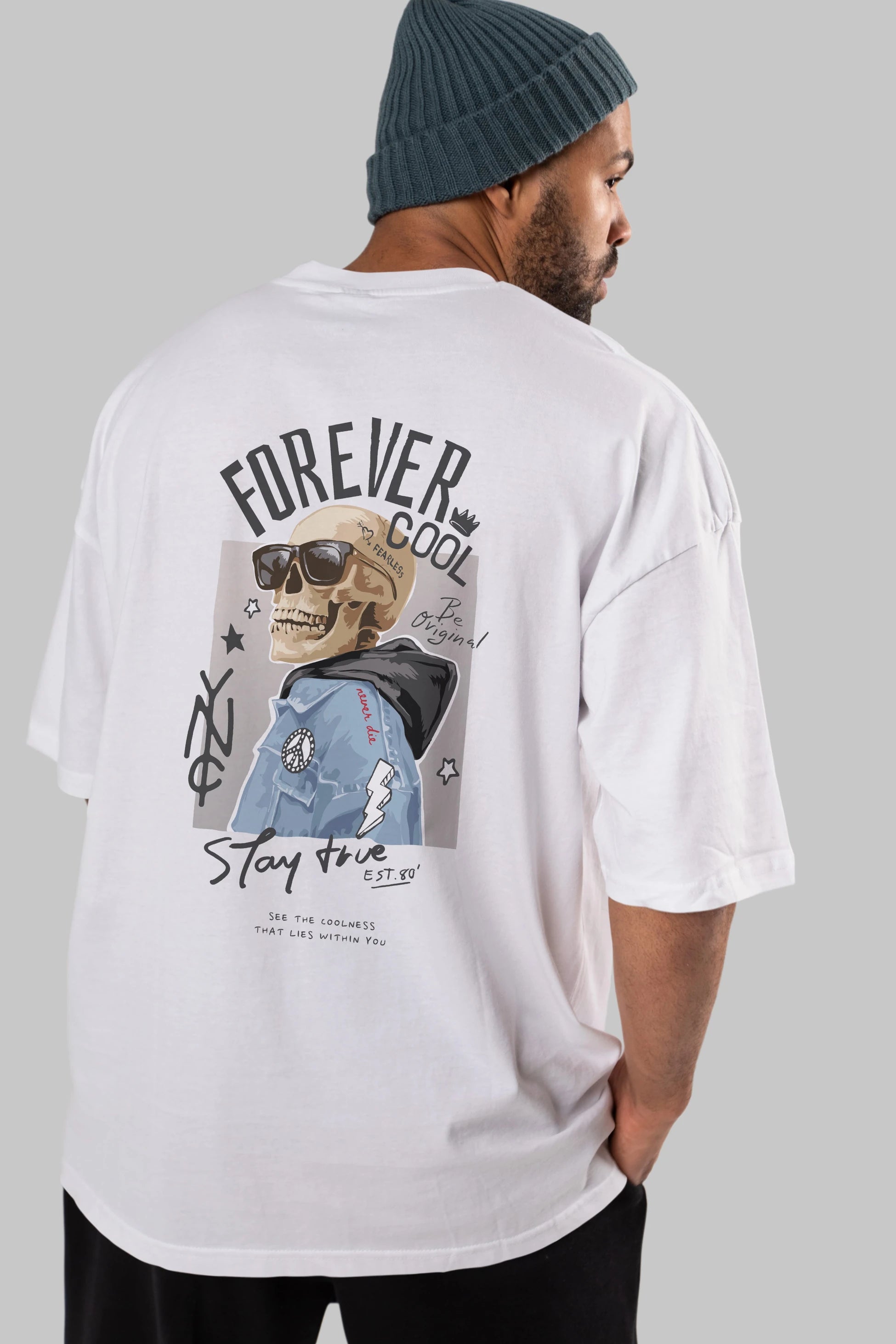 Teddy Bear Forever Cool Arka Baskılı Oversize t-shirt Erkek Kadın Unisex %100 Pamuk