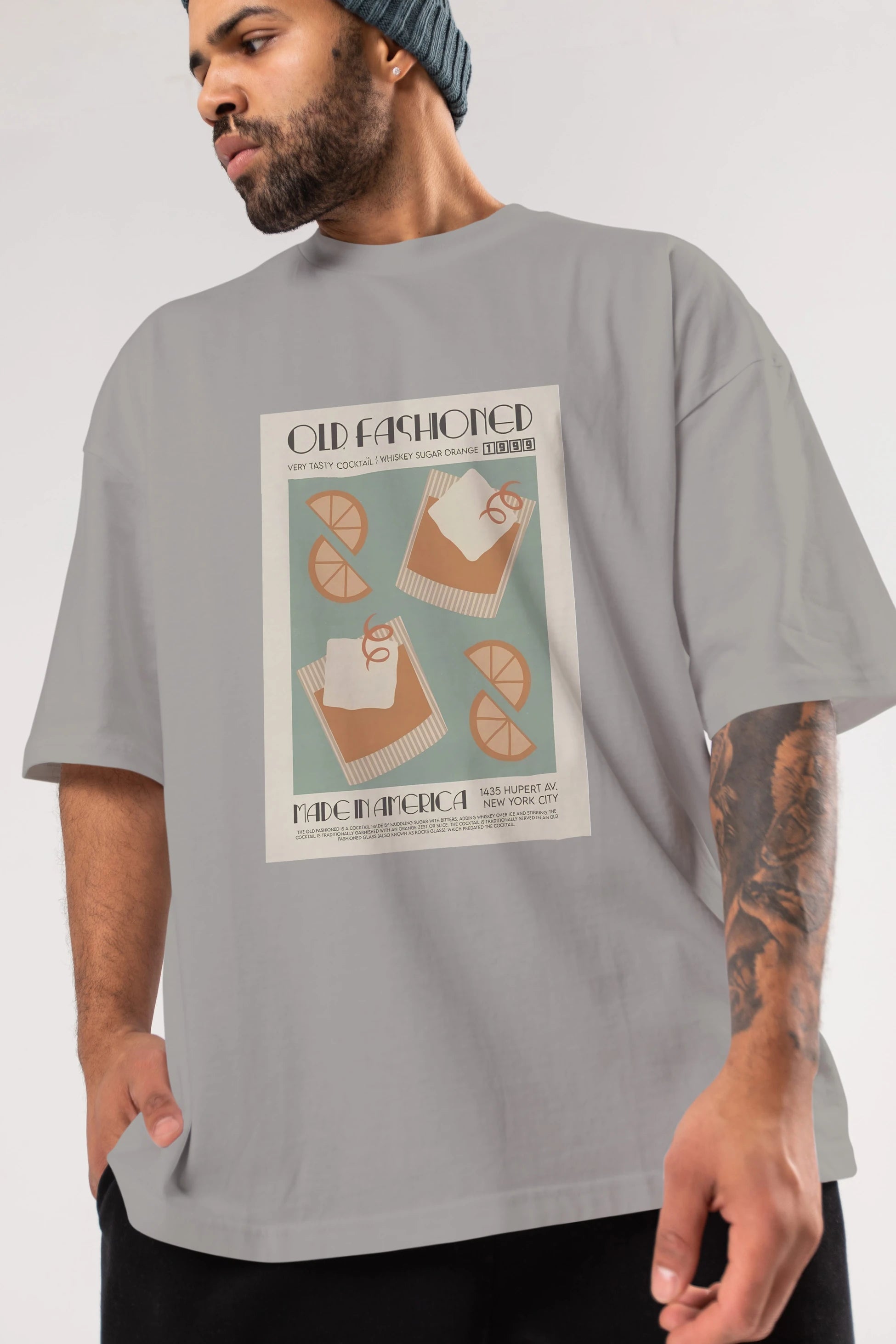 Old Fashioned 2 Ön Baskılı Oversize t-shirt Erkek Kadın Unisex %100 Pamuk Bisiklet Yaka tişort