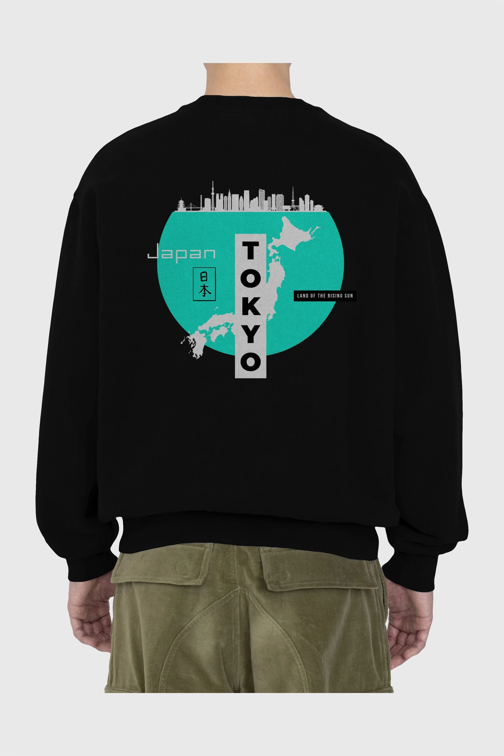 Japan Tokyo Arka Baskılı Oversize Sweatshirt Erkek Kadın Unisex