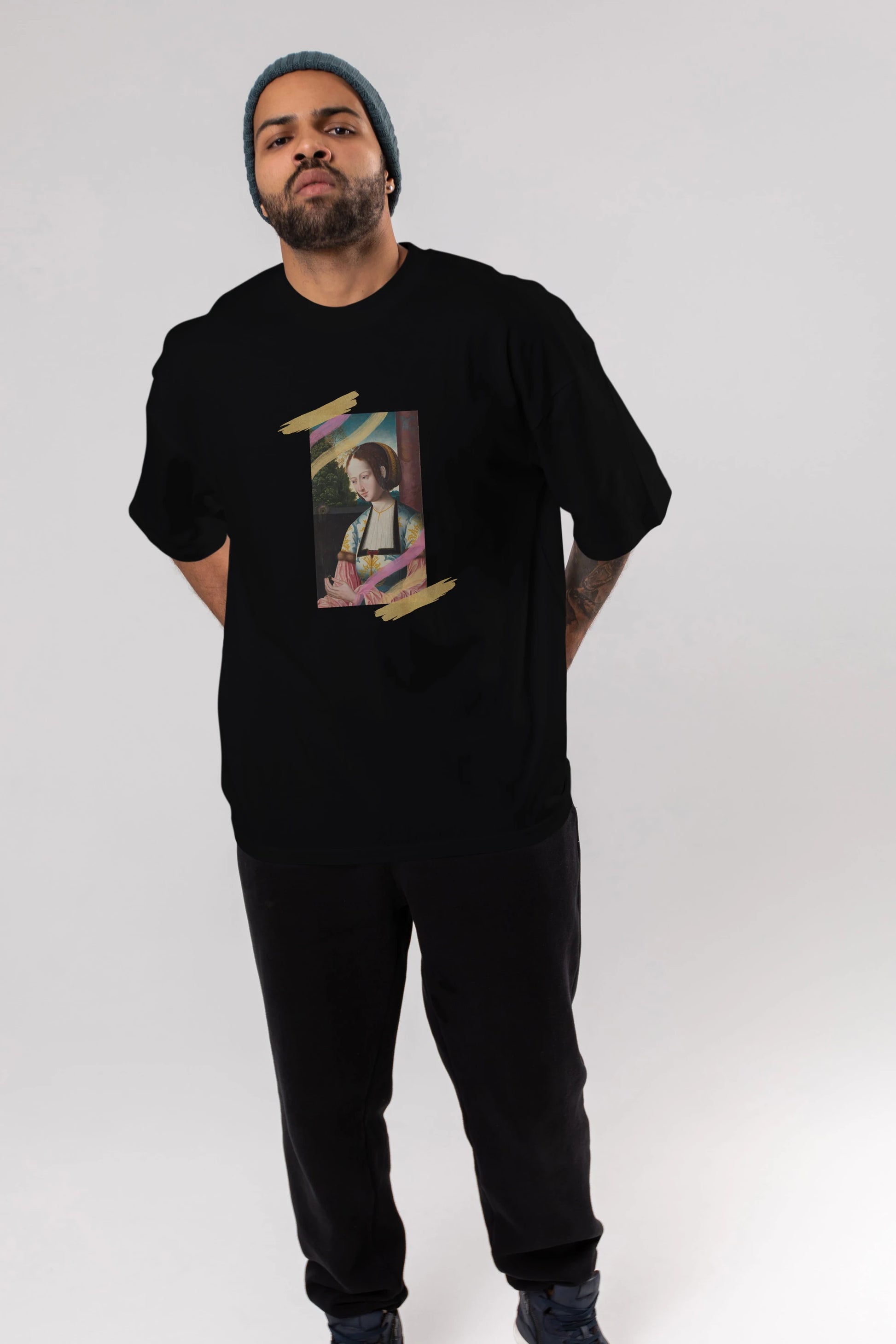 Woman Portrait Ön Baskılı Oversize t-shirt Erkek Kadın Unisex