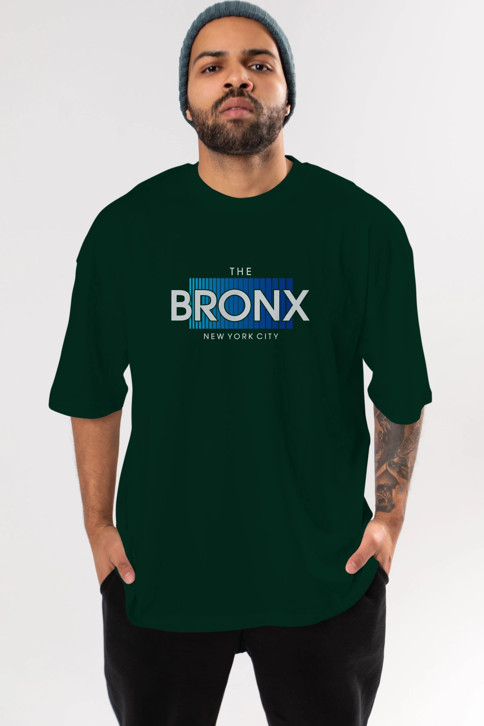 The Bronx Ön Baskılı Oversize t-shirt Erkek Kadın Unisex