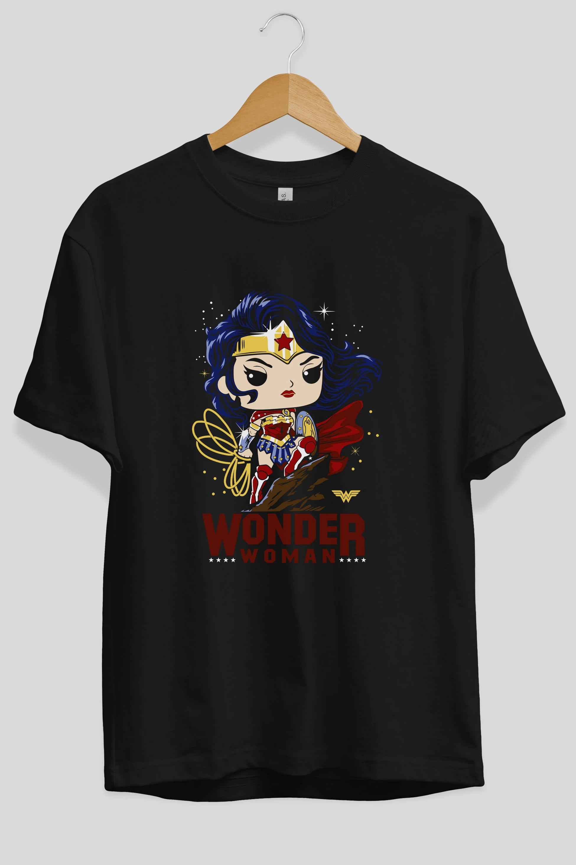 Wonder Woman (2) Ön Baskılı Oversize t-shirt Erkek Kadın Unisex %100 Pamuk Bisiklet Yaka tişort