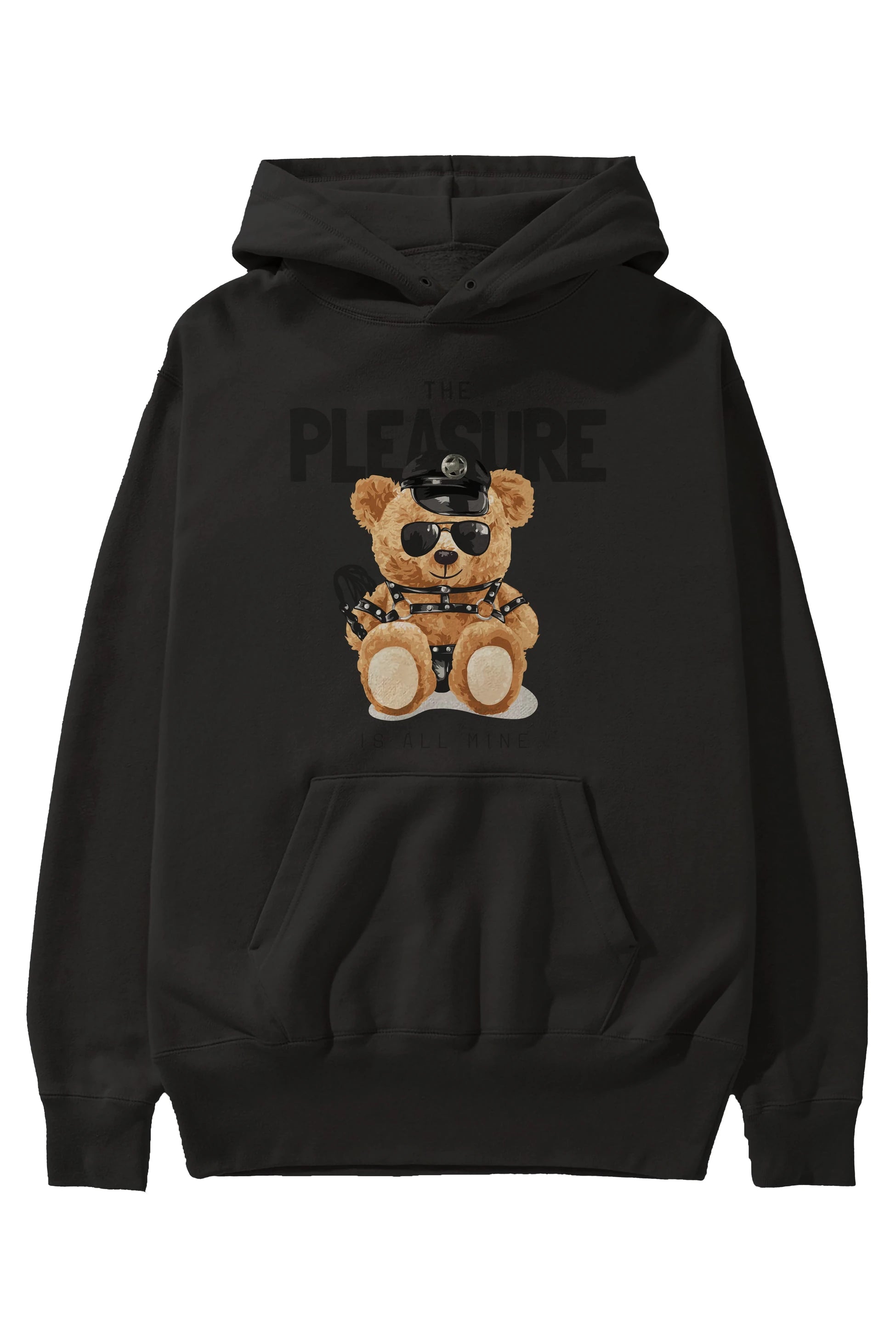 Teddy Bear The Pleasure Ön Baskılı Hoodie Oversize Kapüşonlu Sweatshirt Erkek Kadın Unisex