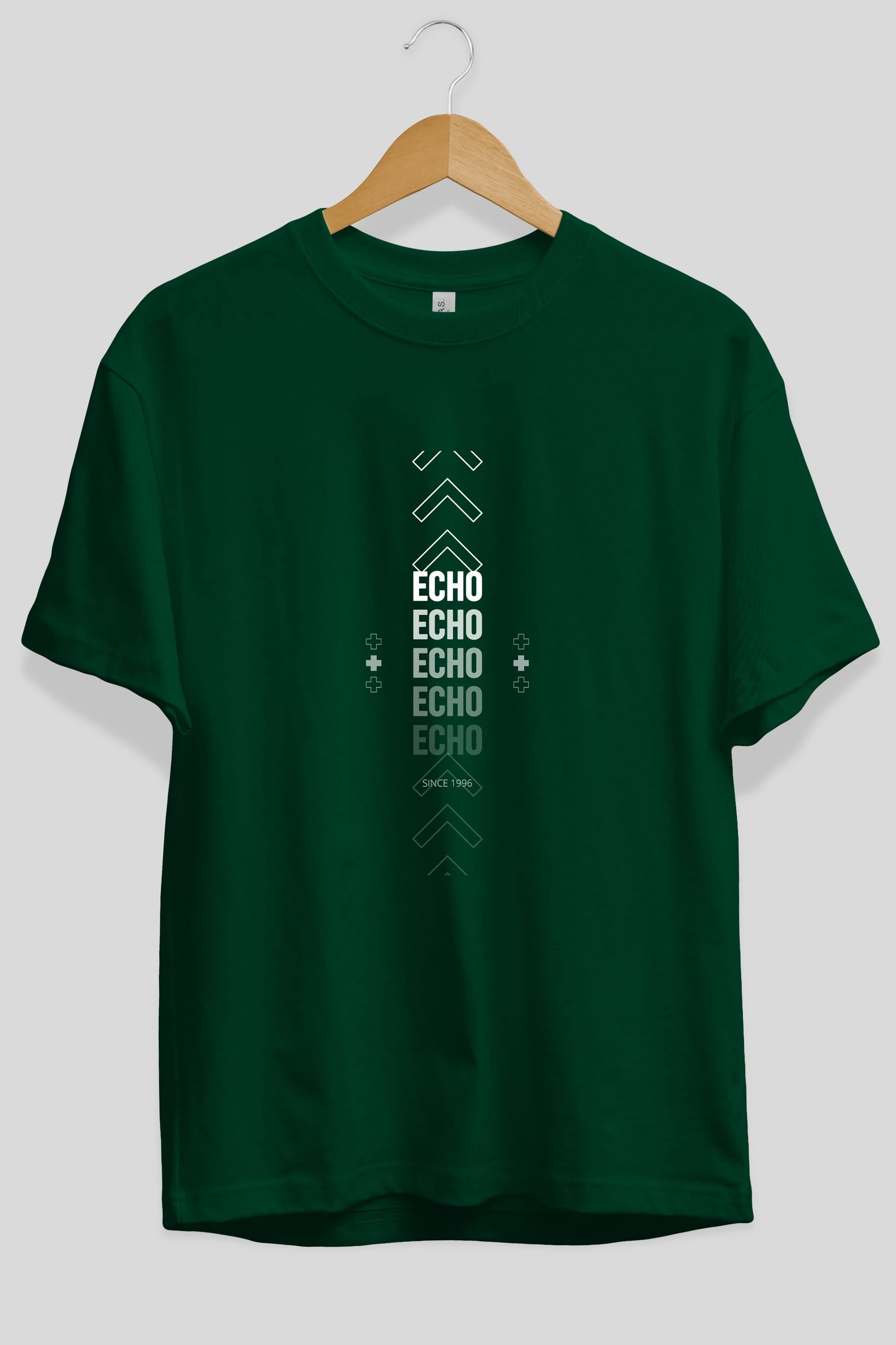 Echo Yazılı Ön Baskılı Oversize t-shirt Erkek Kadın Unisex