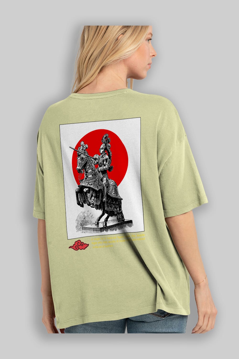 Japan Streetwear 2 Arka Baskılı Oversize t-shirt Erkek Kadın Unisex