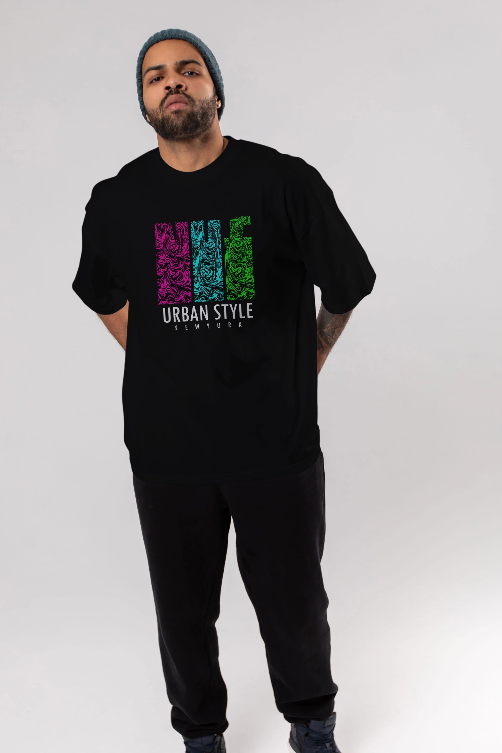 Urban Style Newyork Ön Baskılı Oversize t-shirt Erkek Kadın Unisex