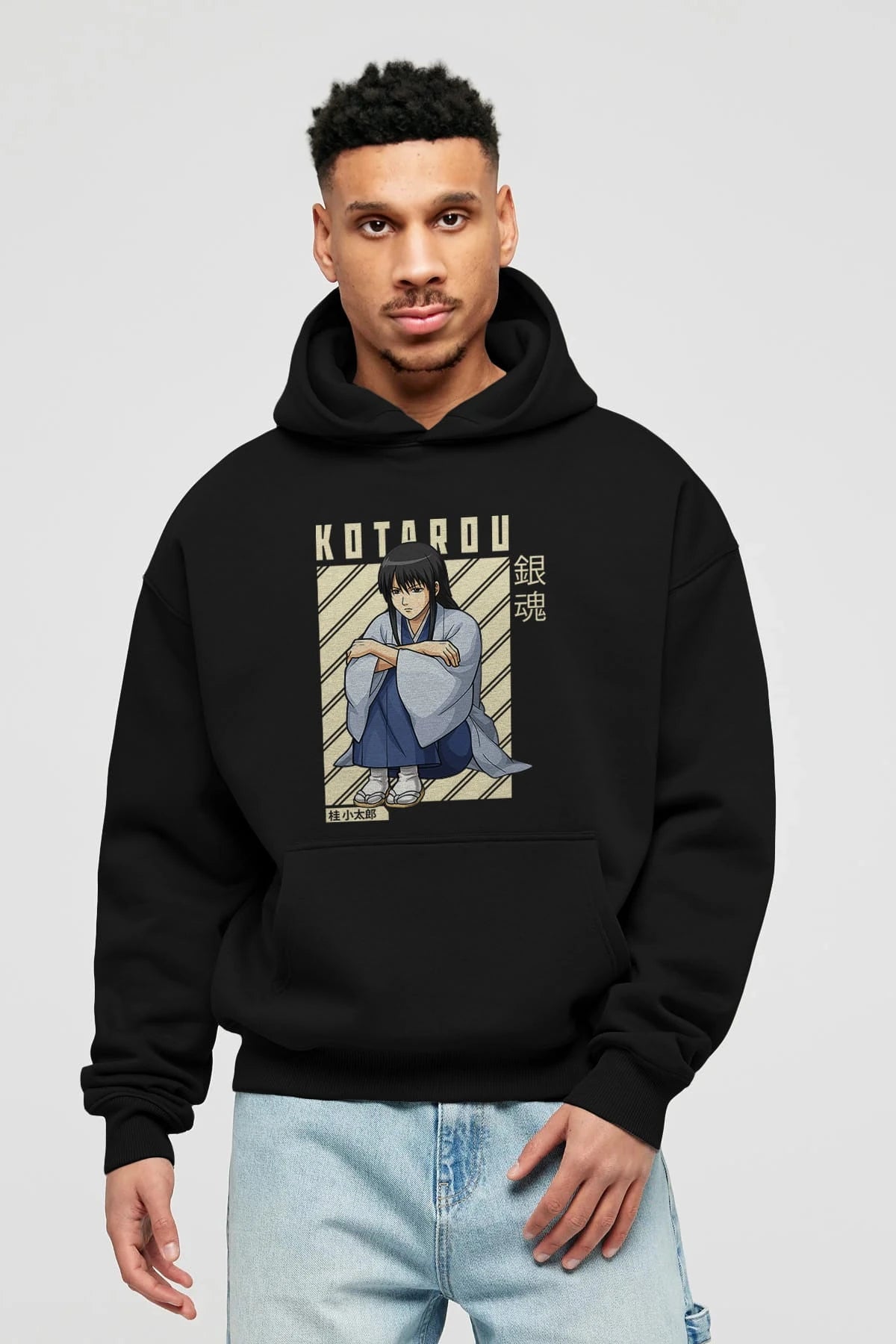 Kotarou Katsura GINTAMA Anime Ön Baskılı Hoodie Oversize Kapüşonlu Sweatshirt Erkek Kadın Unisex