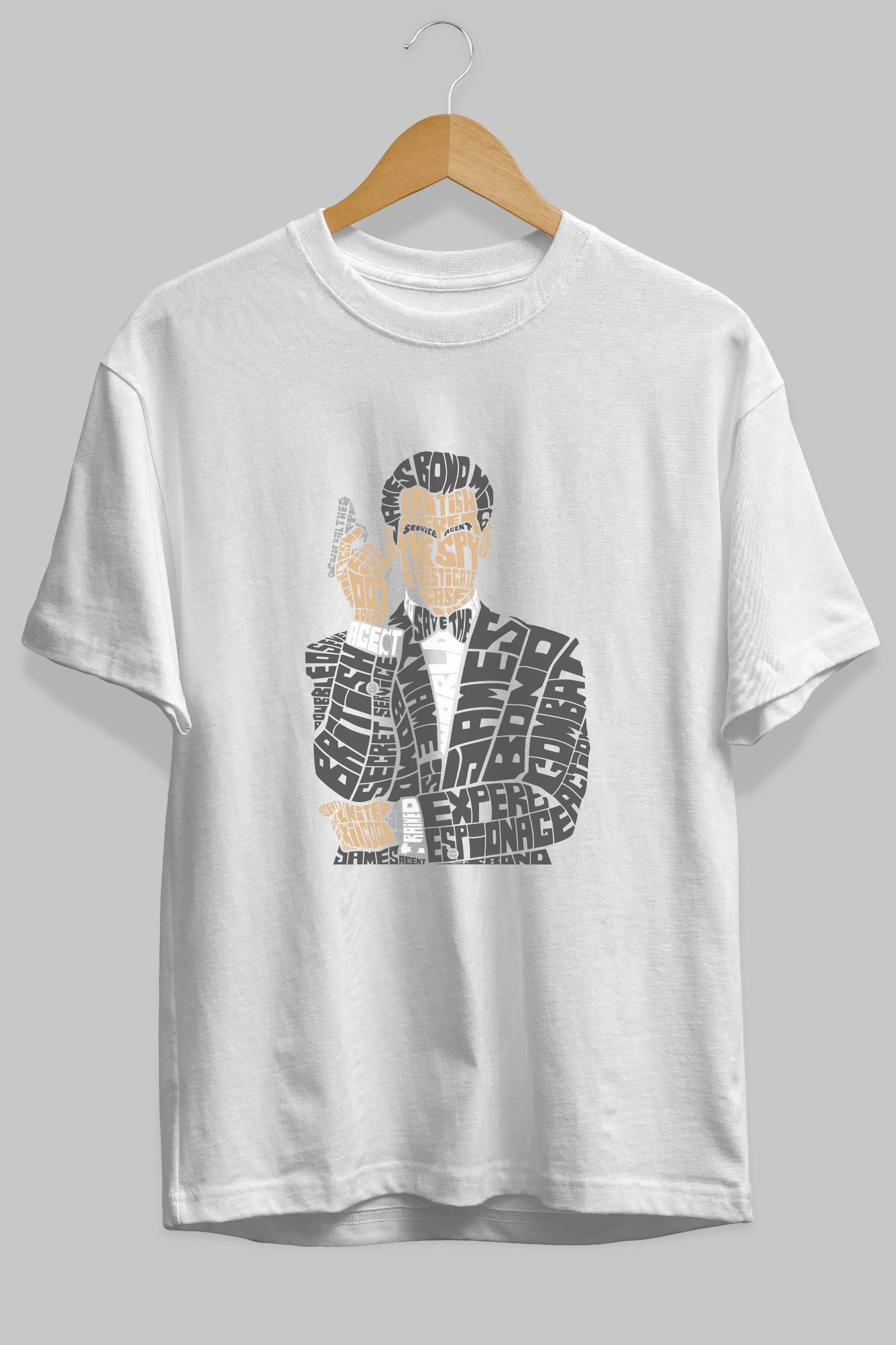 James Bond Ön Baskılı Oversize t-shirt %100 pamuk Erkek Kadın Unisex