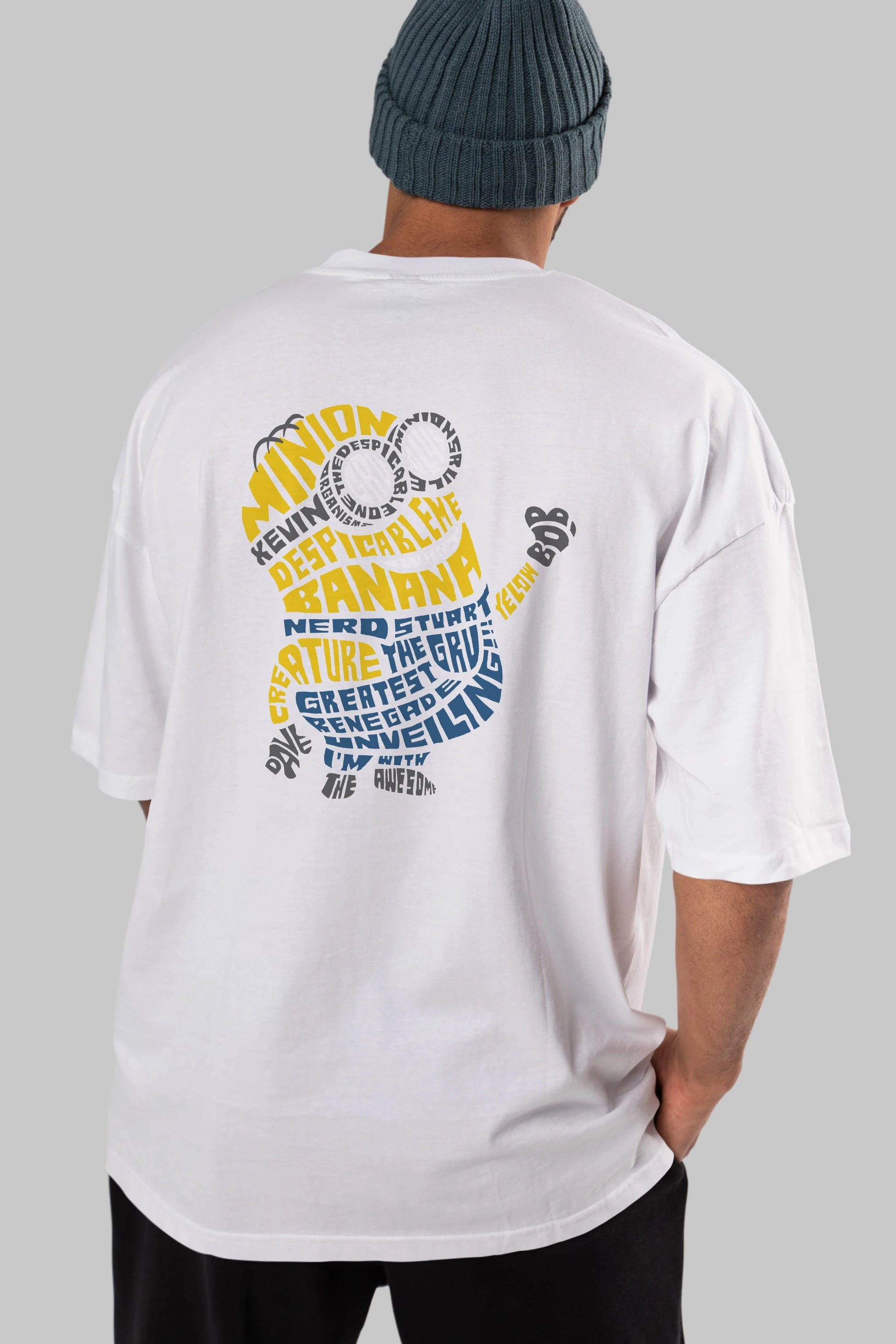 Minion Arka Baskılı Oversize t-shirt %100 pamuk Erkek Kadın Unisex