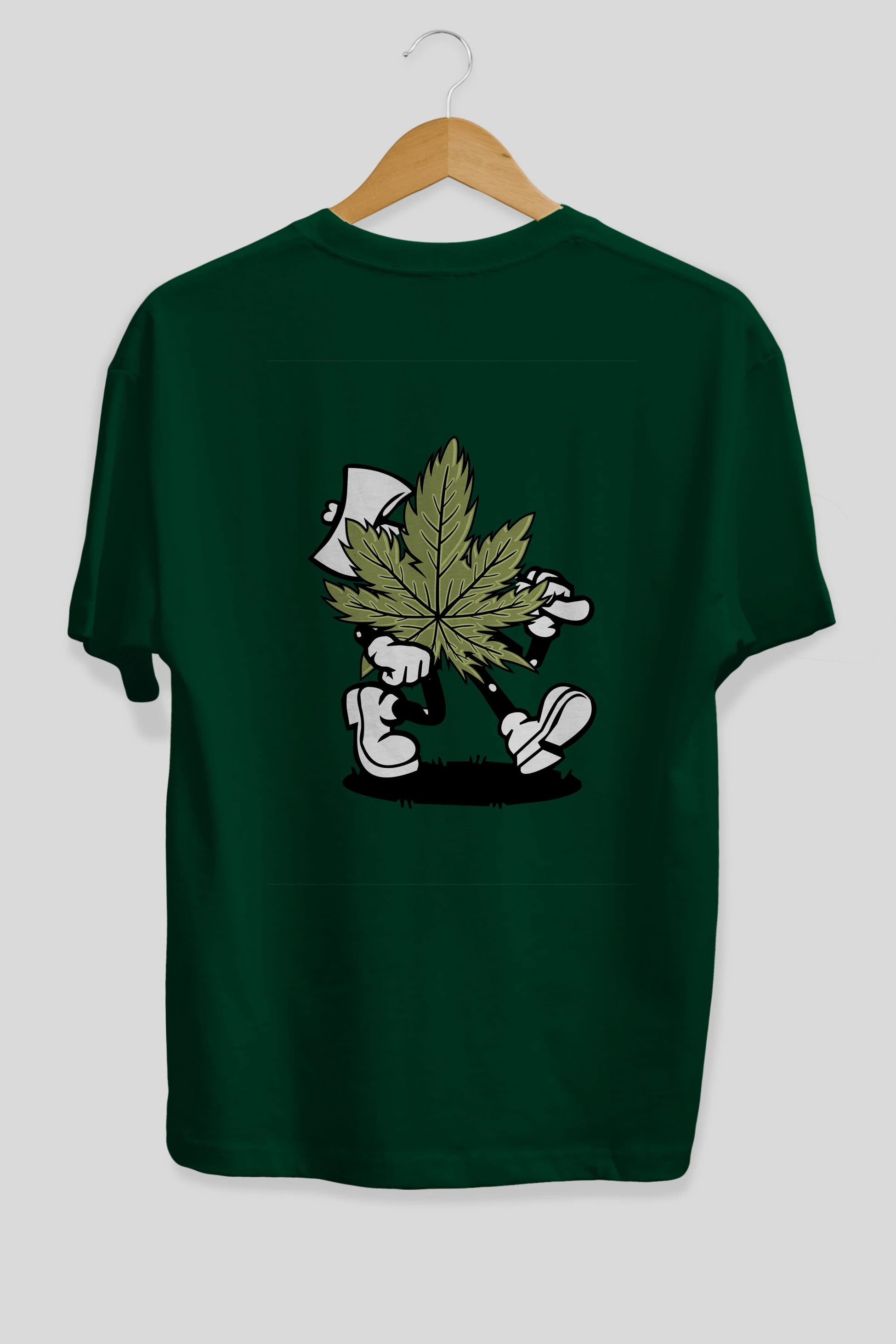 Weed Arka Baskılı Oversize t-shirt Erkek Kadın Unisex %100 Pamuk tişort