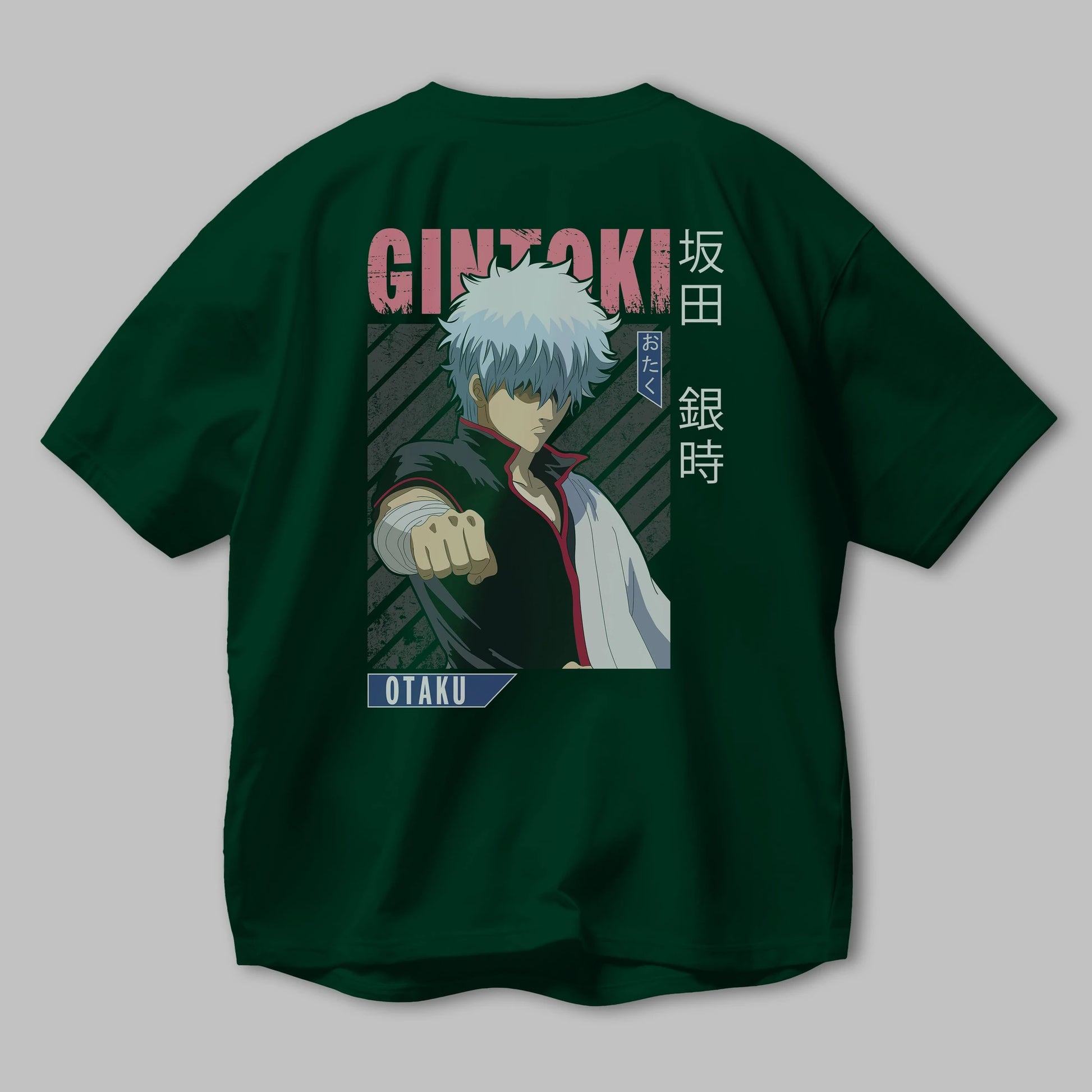 Gintoki Sakata GINTAMA 2 Anime Arka Baskılı Oversize t-shirt Erkek Kadın Unisex