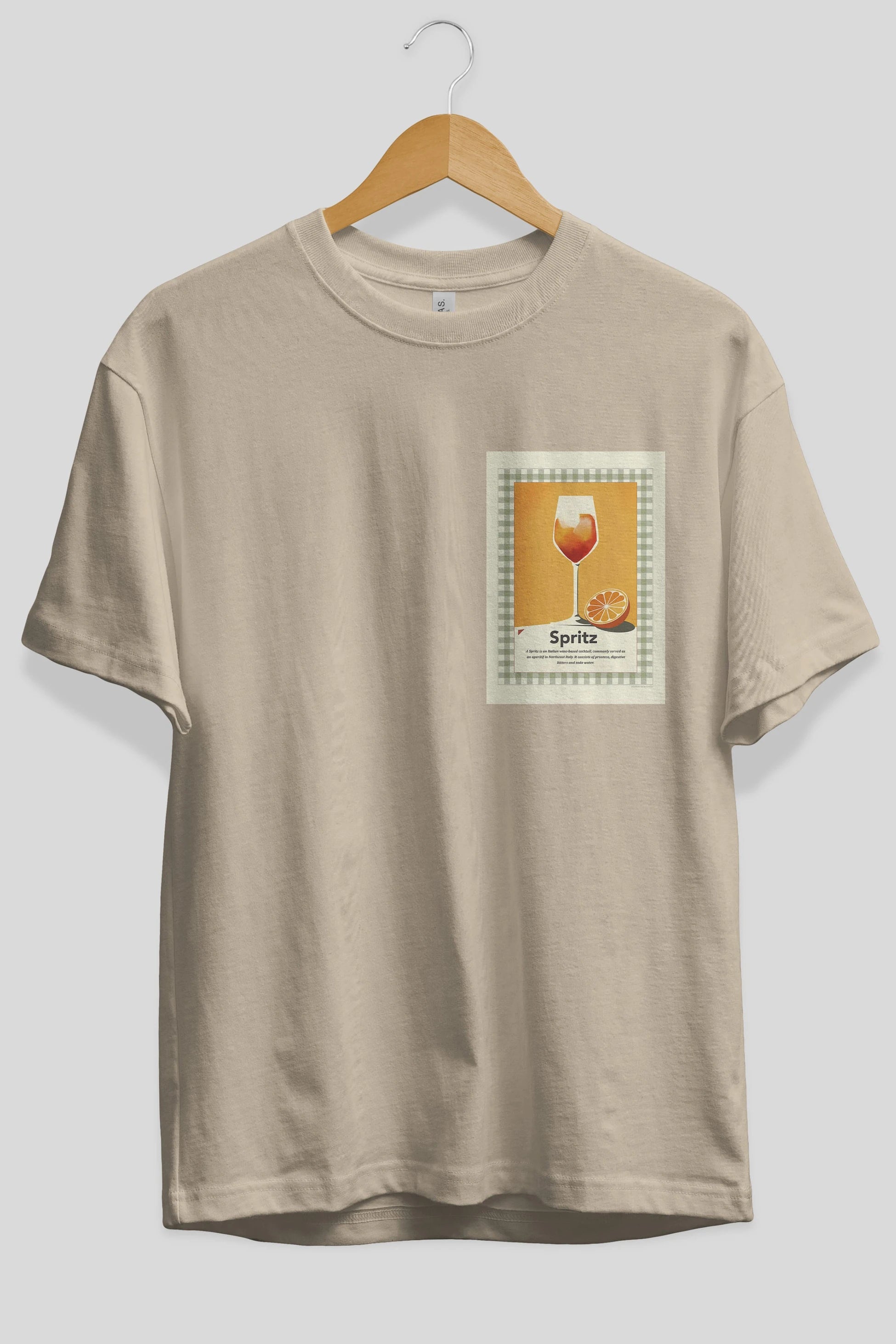 Aperol Spritz 5 Ön Sol Baskılı Oversize t-shirt Erkek Kadın Unisex %100 Pamuk Bisiklet Yaka tişort