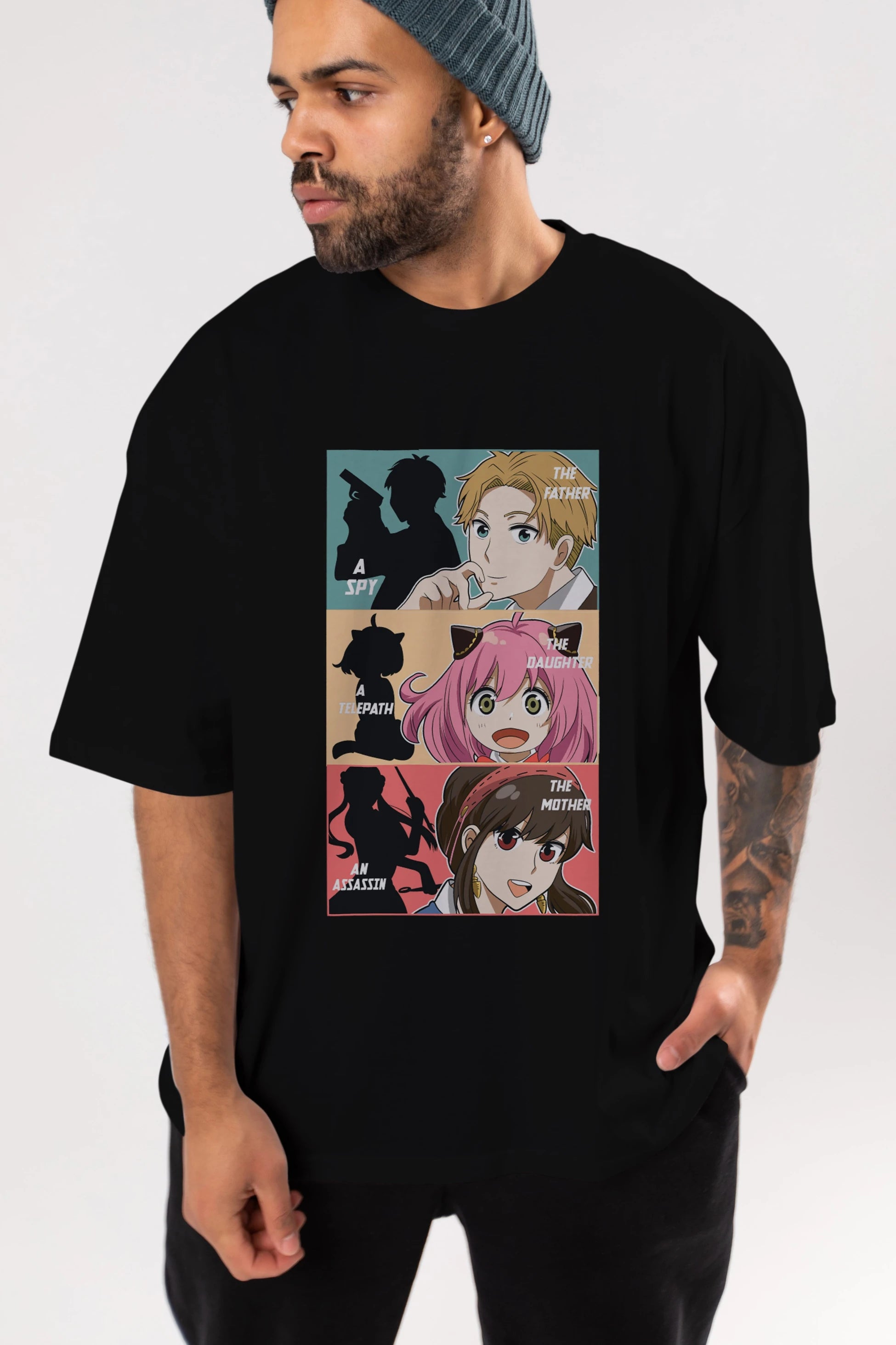 SPY X FAMILY Anime Ön Baskılı Oversize t-shirt %100 pamuk Erkek Kadın Unisex