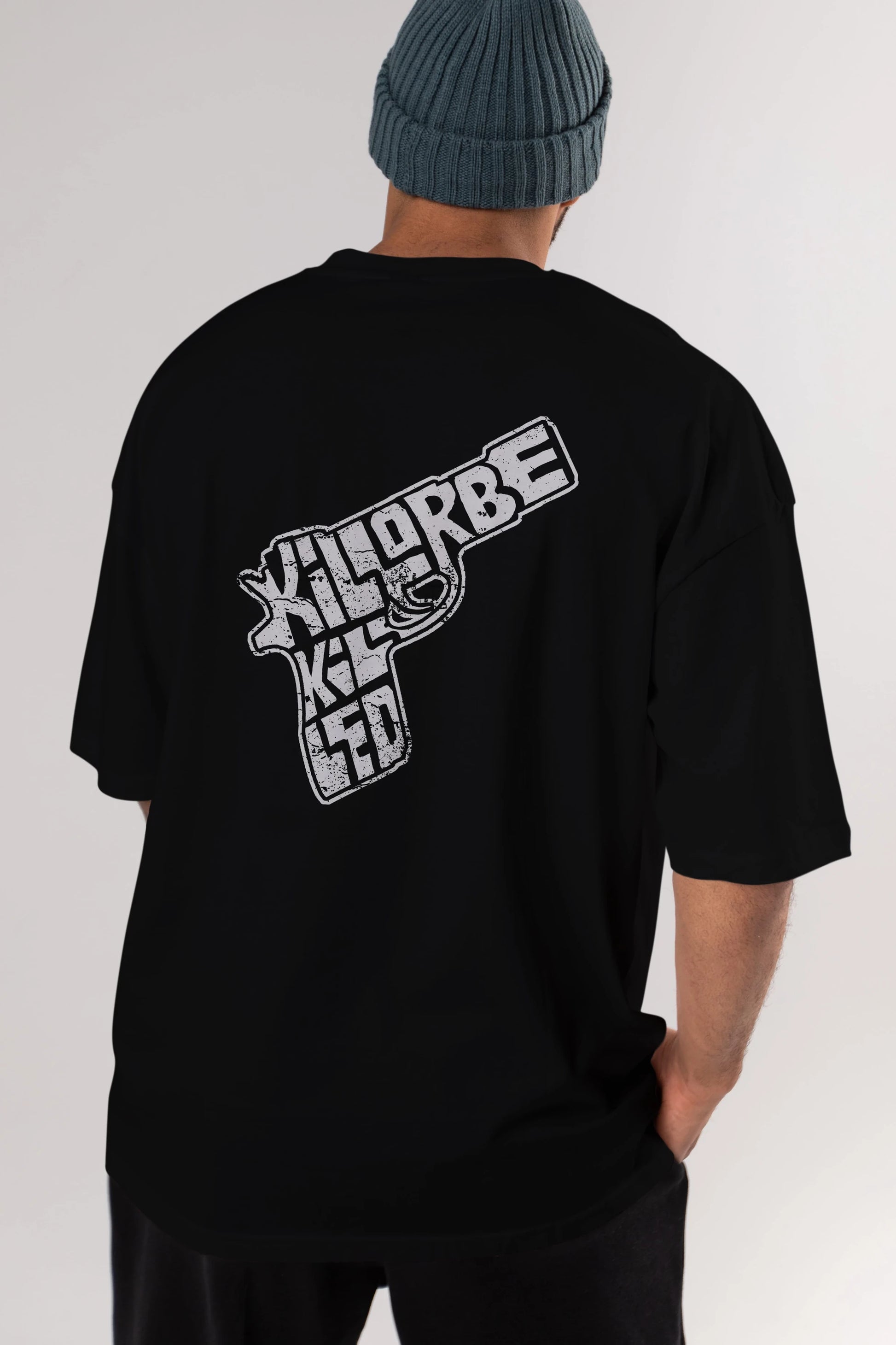 Kill Or Be Killed Arka Baskılı Oversize t-shirt %100 pamuk Erkek Kadın Unisex