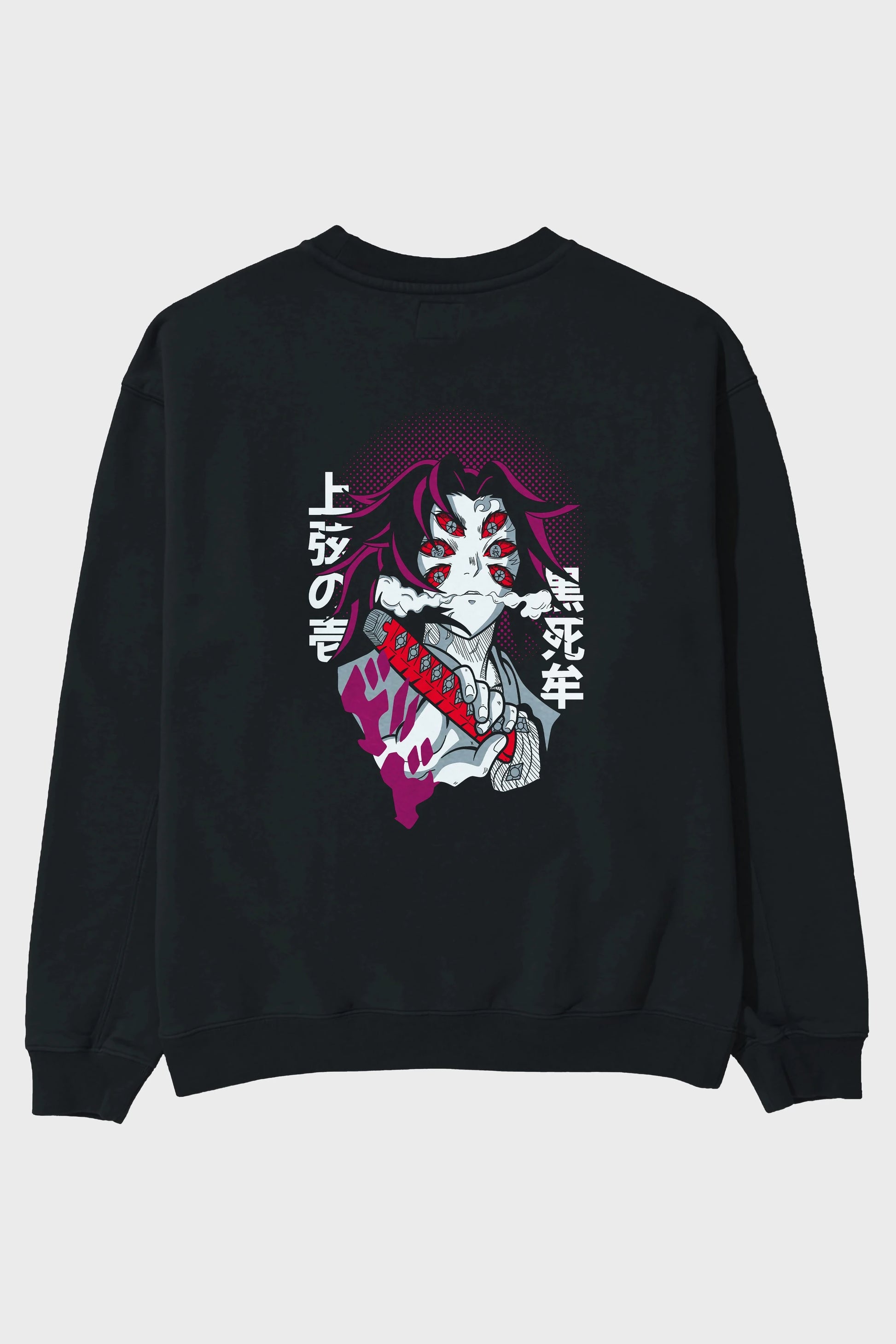 Kokushibo Anime Arka Baskılı Oversize Sweatshirt Erkek Kadın Unisex