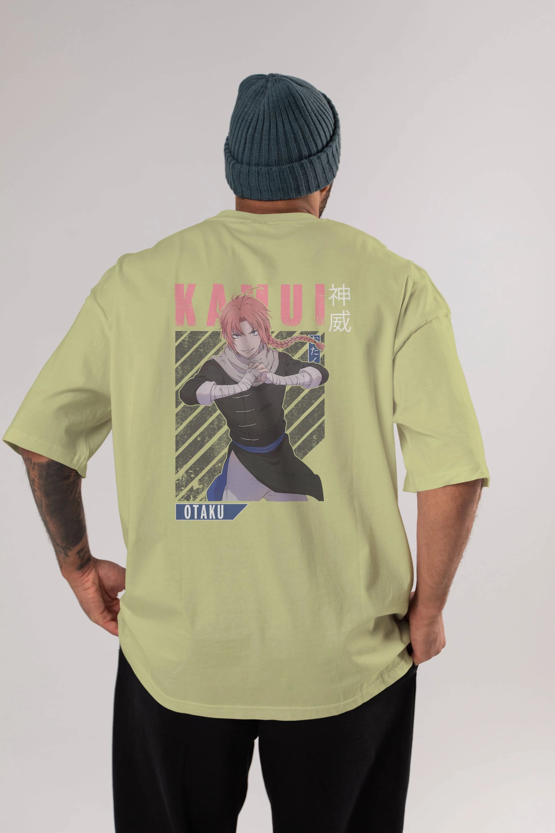 Kamui GINTAMA Anime Arka Baskılı Oversize t-shirt Erkek Kadın Unisex