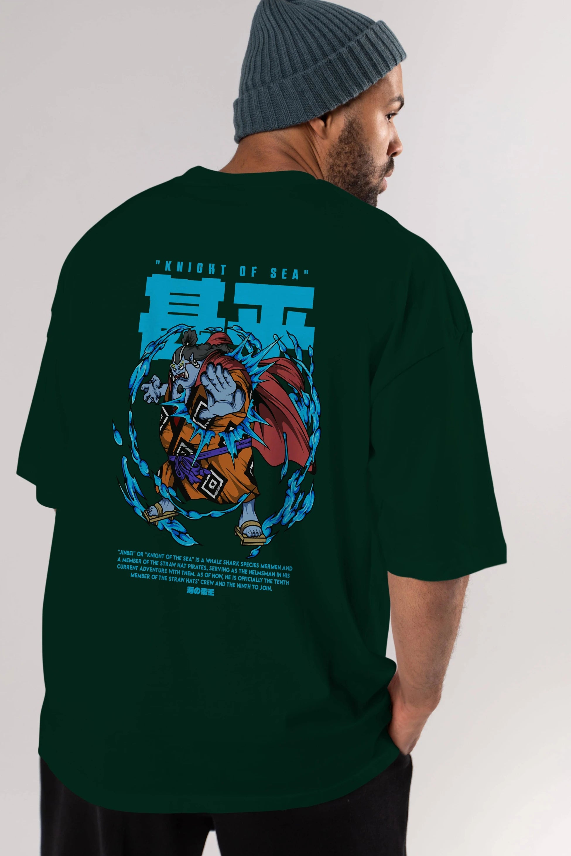 Jinbei Anime Arka Baskılı Oversize t-shirt Erkek Kadın Unisex